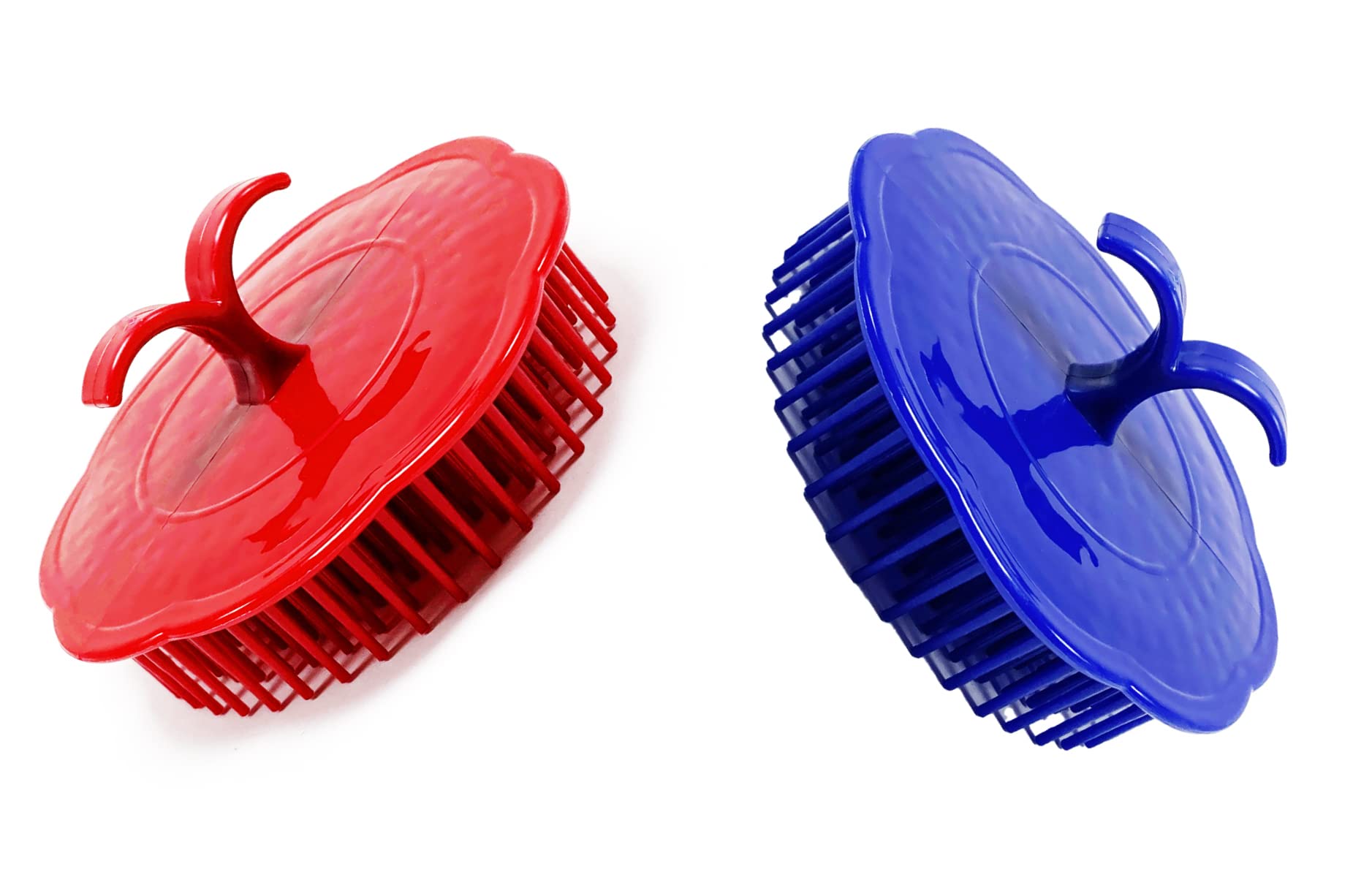 Little Dreams Hair Scalp Brush For Hair To Remove Dandruff, Shower Shampoo Scalp Brush Scalp Massage Brush Pack Of 2 (Blue & Red