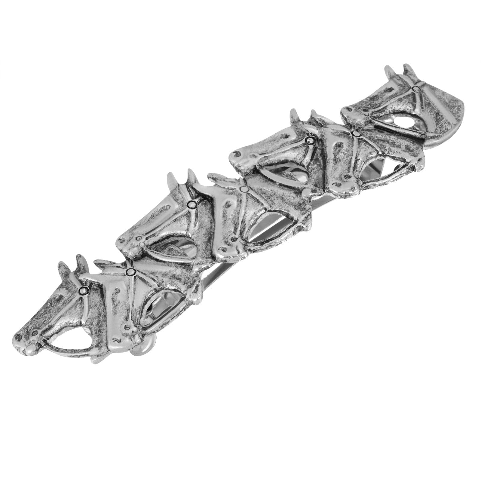 1928 Jewelry Women's Racing Horses Antiqued Hair Barrette, (1 Pcs)