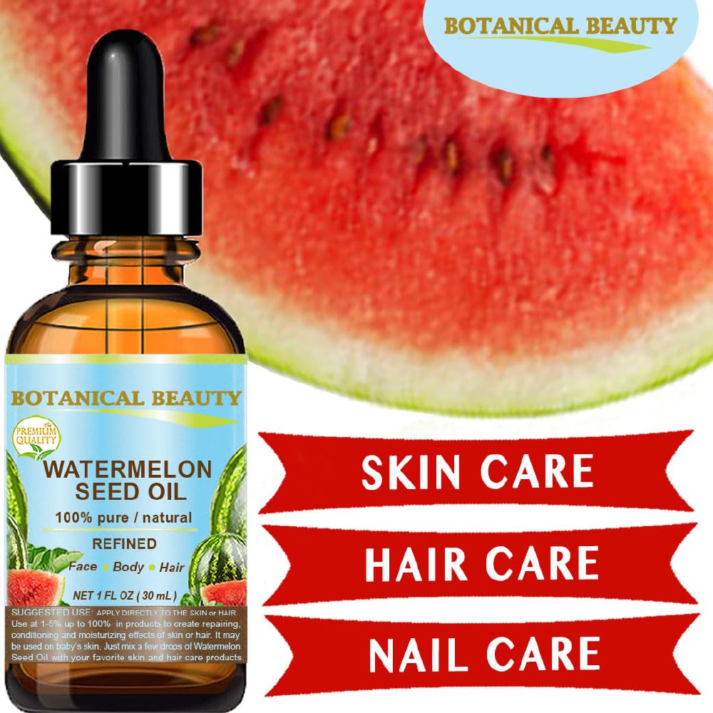 Botanical Beauty EGYPTIAN WATERMELON SEED OIL 100% Pure Natural Refined Undiluted Cold Pressed Carrier Oil 0.5 Fl. oz-15 ml for