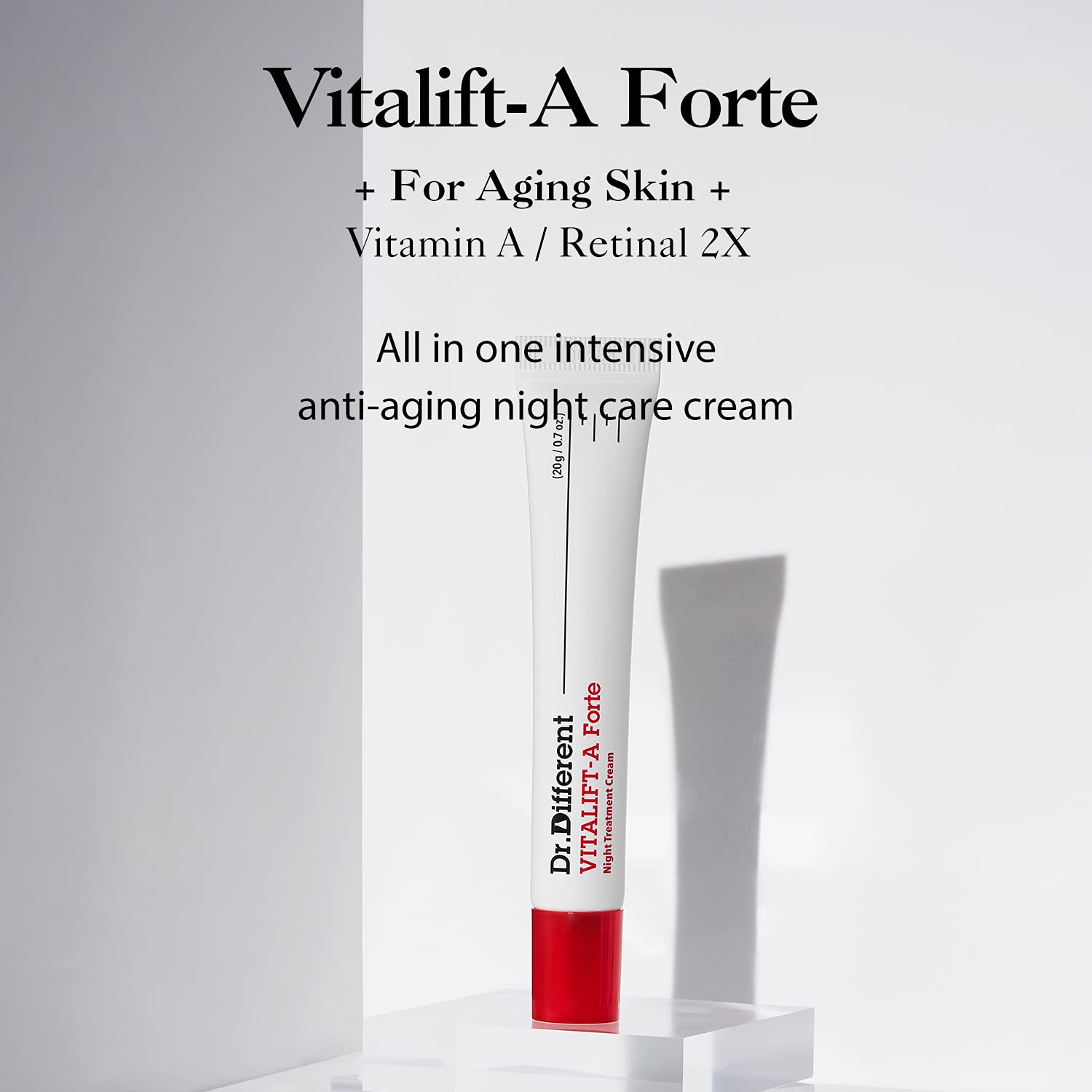Dr.Different VITALIFT-A Forte Retianl 0.1% - Intensive Anti-Aging Night Cream for Lifting & Firming with Vitamin A & Hyaluronic