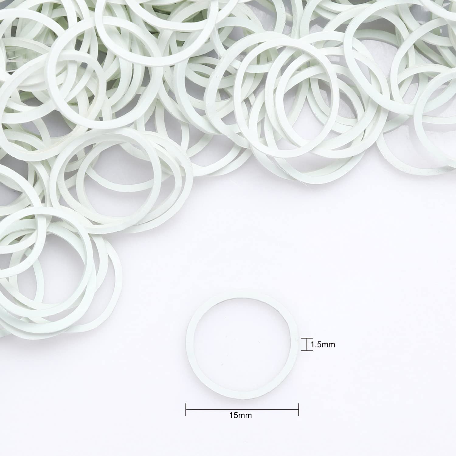 Hoyols 1/2 Inch Small White Rubber Bands For Hair Ties Elastics Mini Toddler Braids Ponytail Holders For Baby Girls Infants Kids