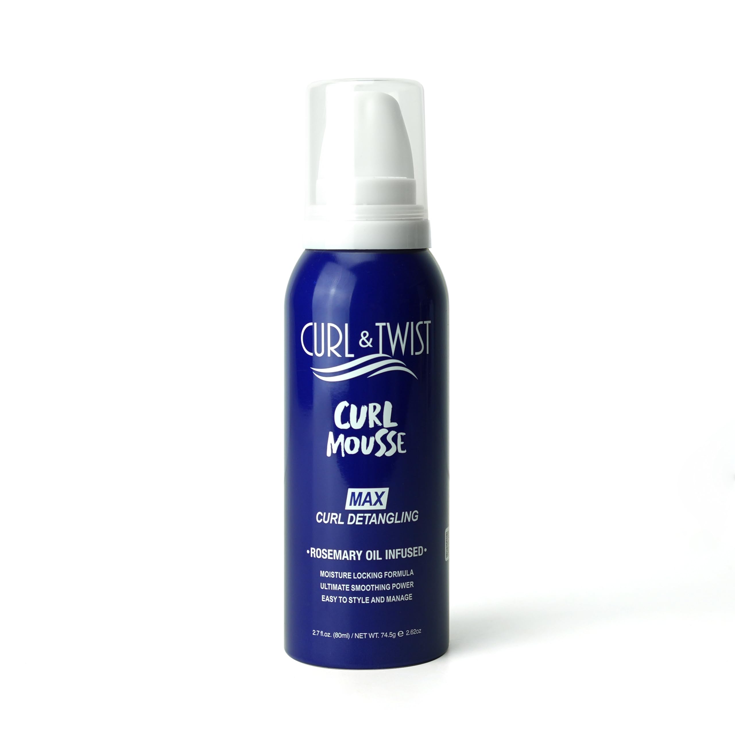 Curl & Twist Supreme Curl Detangling Mousse 2.7fl oz/ 80ml Travel Size Infused with Rosemary, Olive, and Castor Oil Adds Moistur