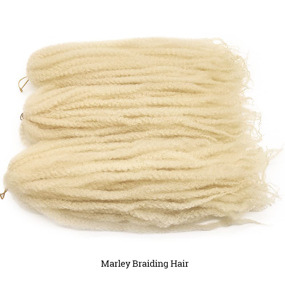 Kgbfass 3Packs Marley Braiding Hair 18Inch Afro Marley Hair For Twists Synthetic Kinky Braiding Hair Extensions (613)