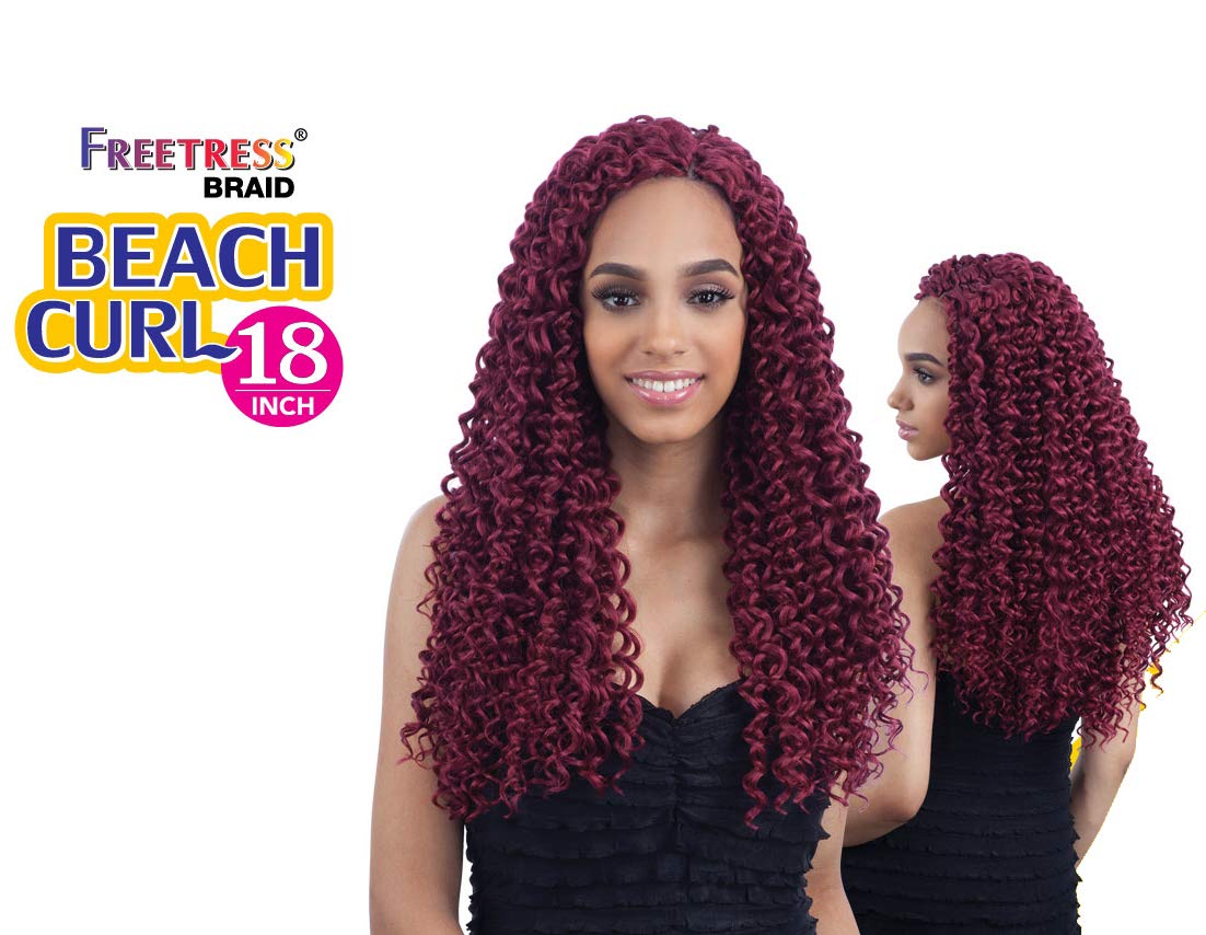 Beach Curl 18'' (6 Pack, 1 Jet Black) - Freetress Synthetic Crochet Braid