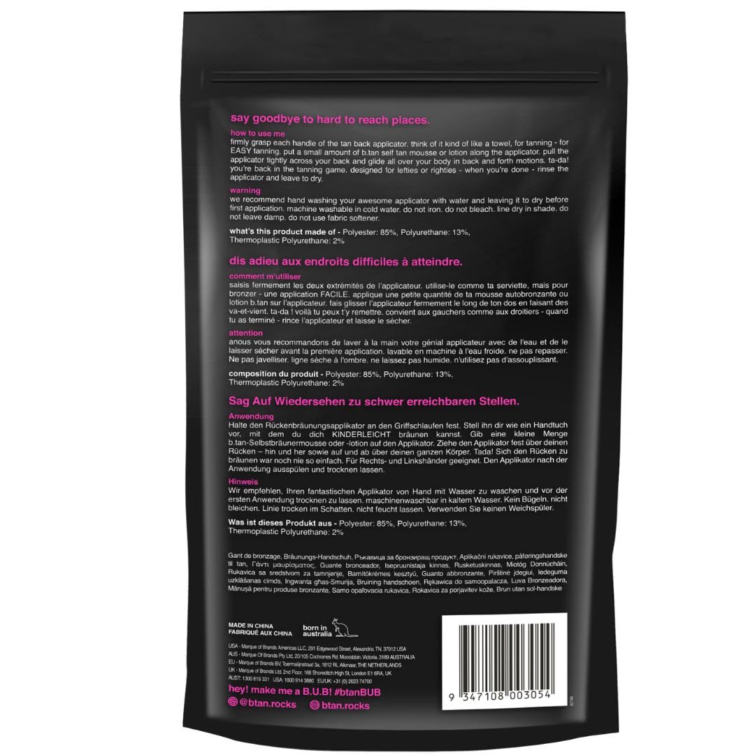 Btan Back Self Tan Applicator  Weve Got Your Back - Self Tanning Back Applicator With Handles, Streak-Free, Even Application, Ve