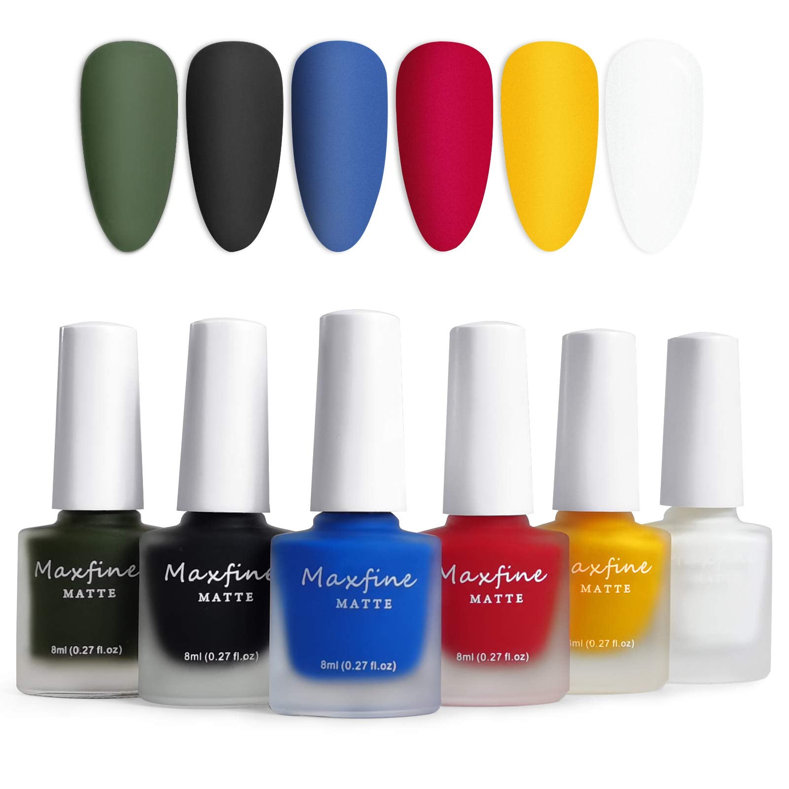 Lokfar 6 Colors Matte Nail Polish Set, Mist Effect Matte Finish Velvet Gel Nail Polish Kit, Long Lasting Waterproof Velvet Nail