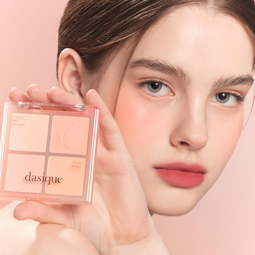 Dasique Blending Mood Cheek #03 Peach Blending L Vegan, Cruelty-Free L 4 Blendable Shades In Lightweight, Long-Lasting, Smooth P