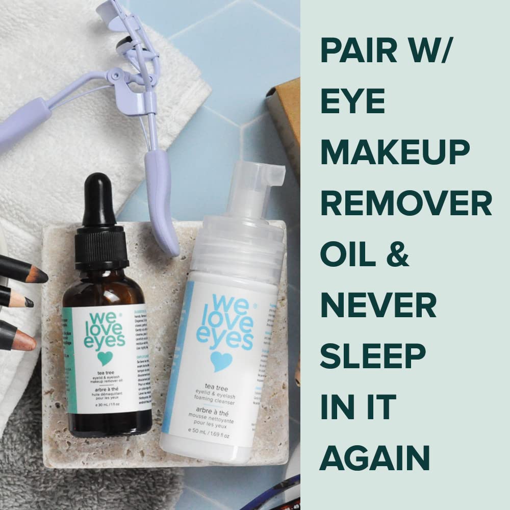 We Love Eyes: Tea Tree Eyelid Foaming Cleanser - Vegan. All Natural. Cruelty Free. Safe for False Lashes.