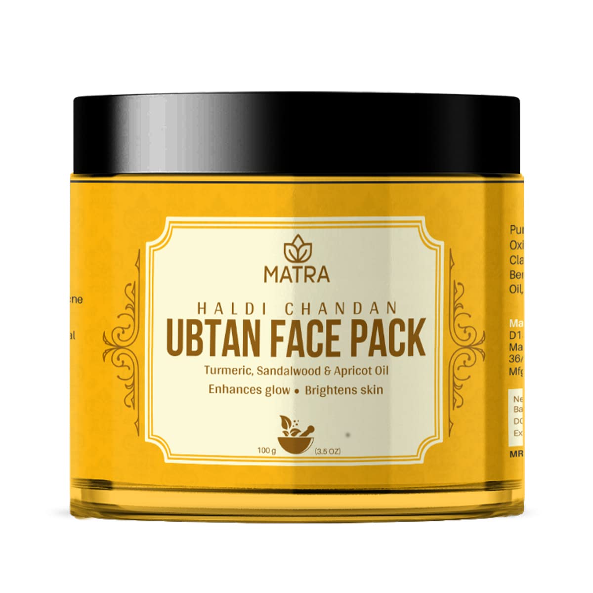 Matra Haldi Chandan Ubtan Ayurvedic Paste Face Pack For Skin Brightening, Tan Removal And Glow With Turmeric & Sandalwood With F