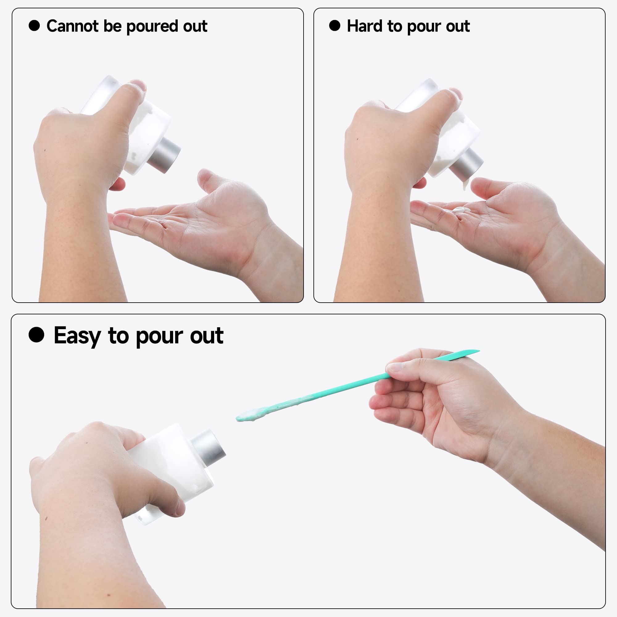 4Pcs Makeup Spatula,Mini Cosmetic Spatula,Jar Scraper Small Silicone Spatula Lotion Stirrer Get from Food Bottles Beauty Product