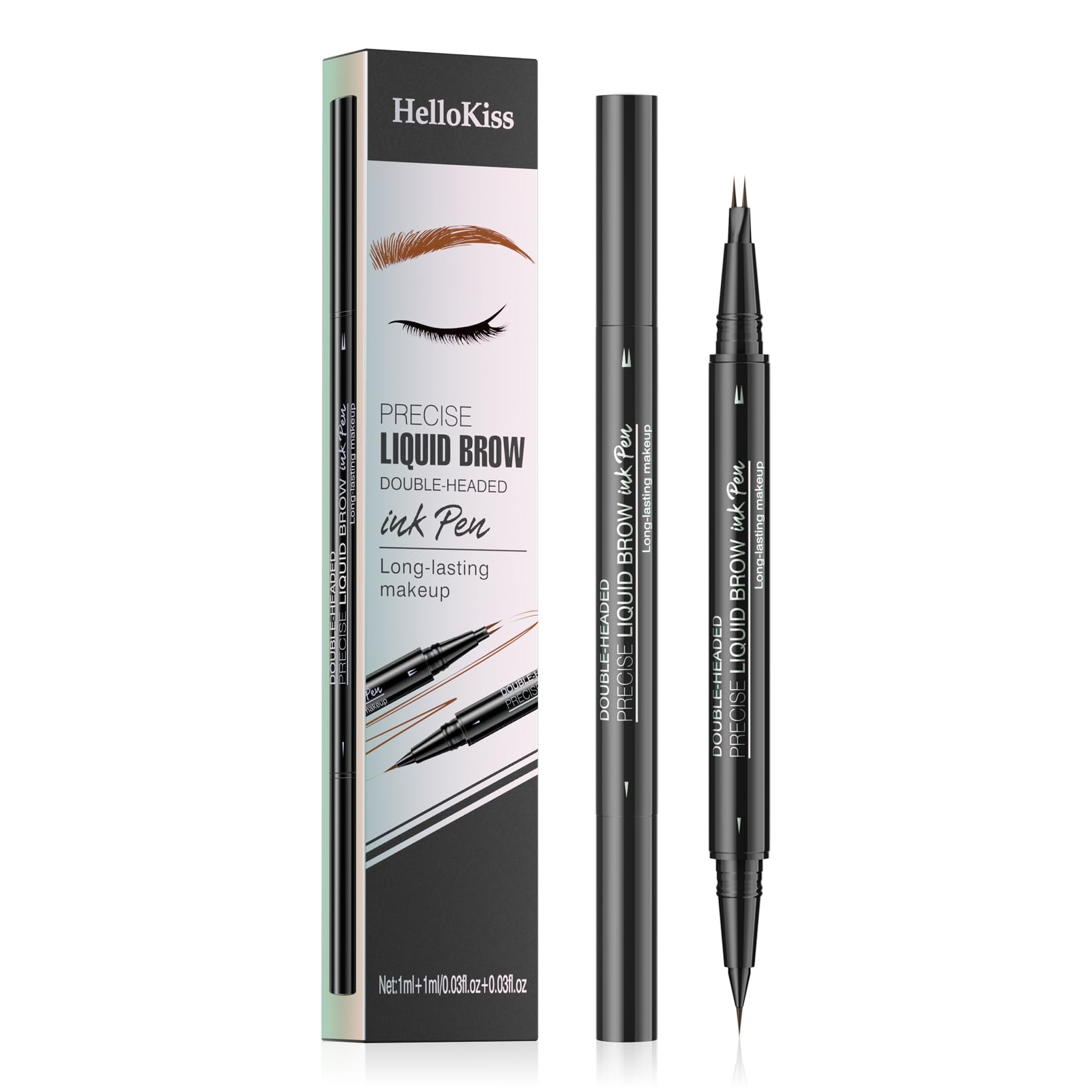 Microblading Eyebrow Pencil,2-in-1 Dual-Ended Eyebrow Pen with 2 Tip brow pen and Precise Brush-Tip,Brow Pen for Natural Women (