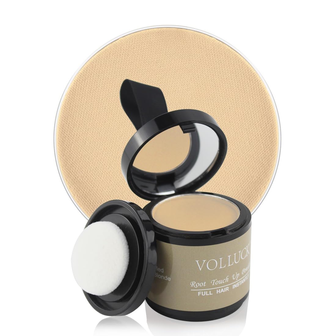 Volluck Root Touch Up Hair Color Powder - Cover Bald Spots, Eyebrows, 0.35 Ounce, Medium Blonde For Women And Men