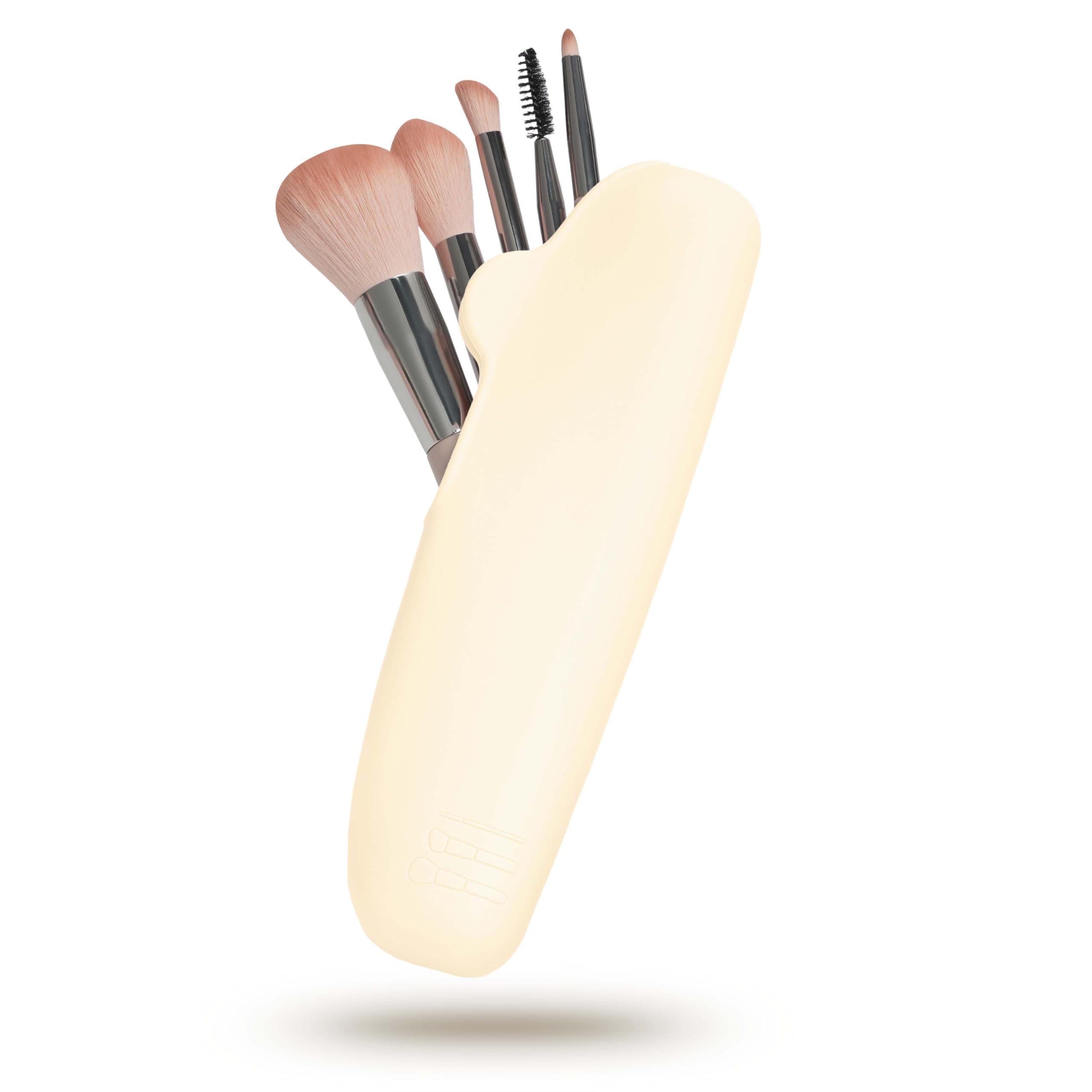 Bpluma Silicone Makeup Brush Holder, Half open Snap Design, Washable Case For Travel Business