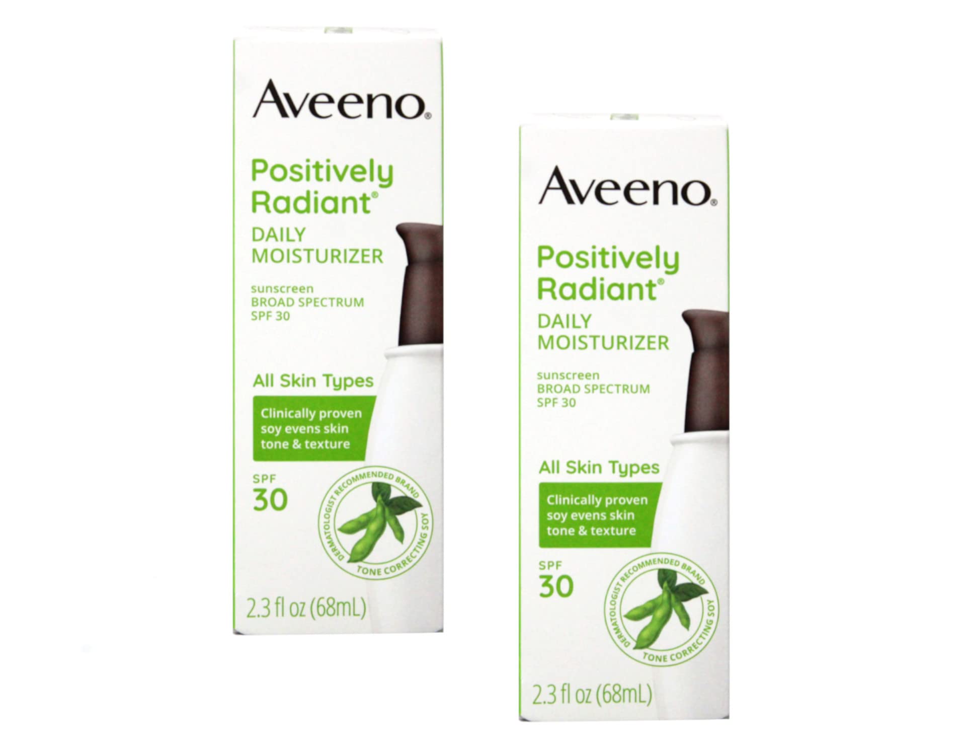 2 Pack - Aveeno Positively Radiant Daily Face Moisturizer SPF 30, 2.3 Fl. Oz.