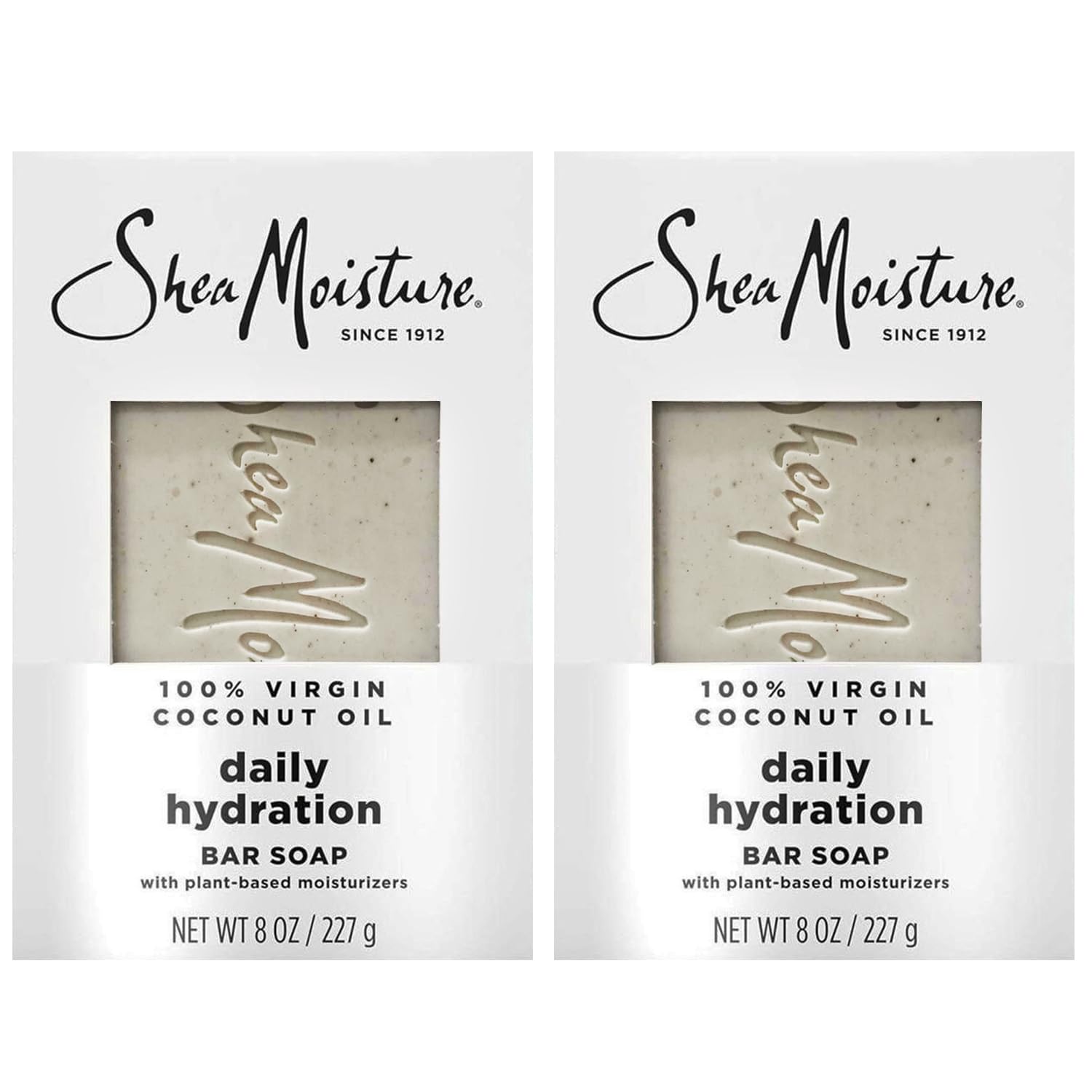 SheaMoisture Bar Soap 100% Virgin Coconut Oil - Daily Hydrating Body Wash Bar Soap with Plant-Based Moisturizers to Nourish and 