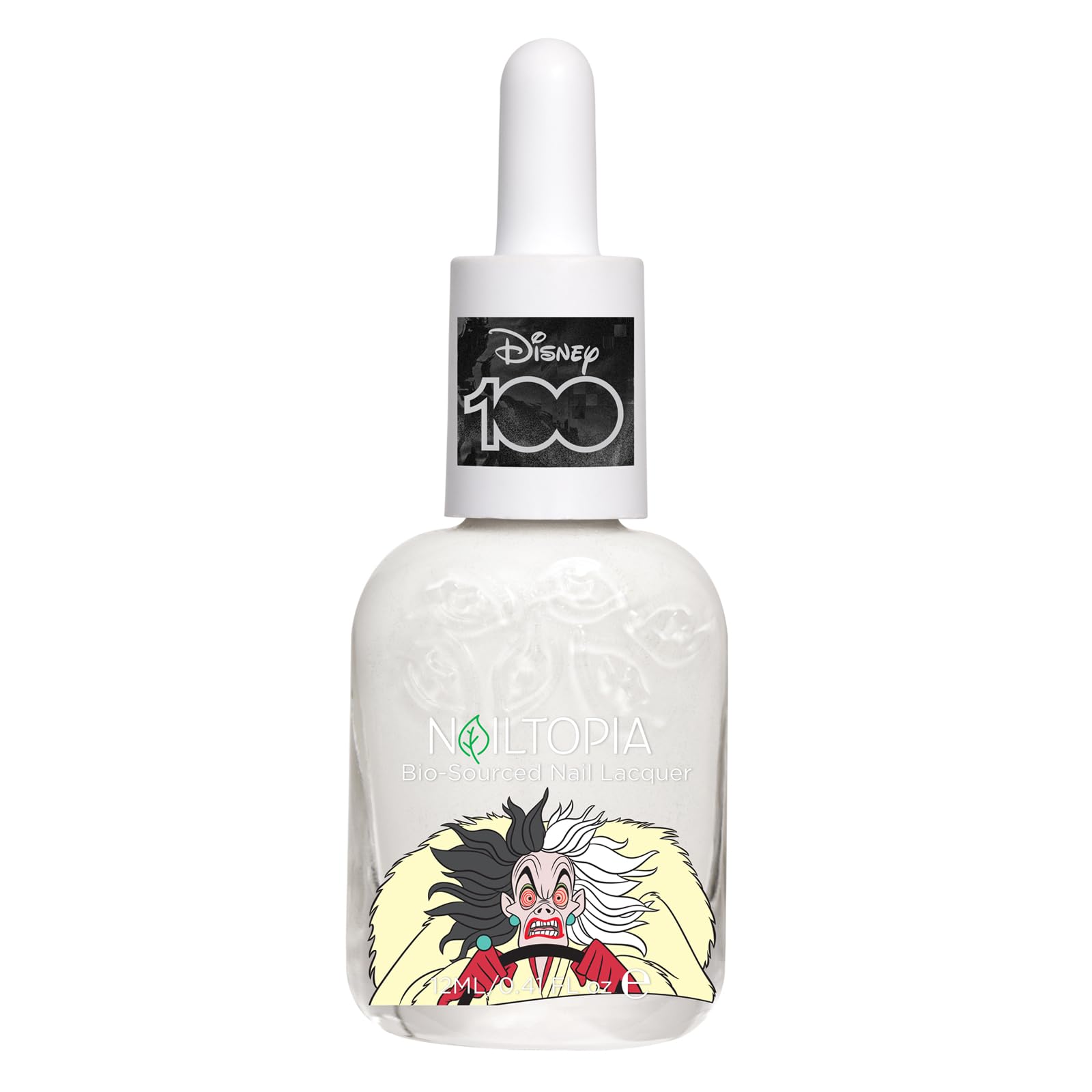 Nailtopia Bio-Sourced Chip Free Nail Lacquer Disney Collection, Cruella, 0.41 oz - All Natural - Vegan - Strengthening - Quick-D