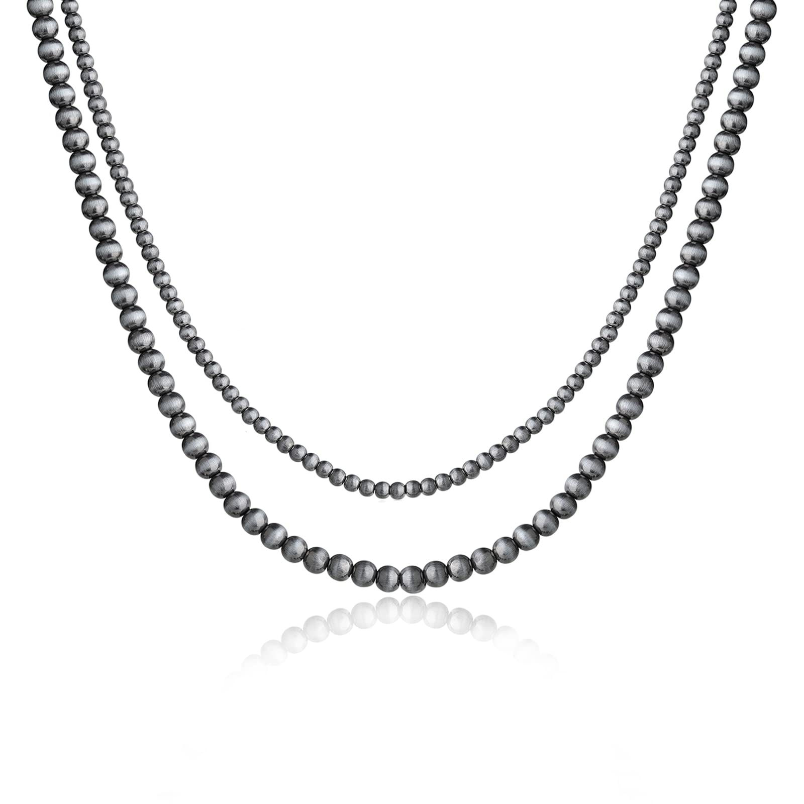 CHISOONBANNER Western Jewelry Navajo Pearl Necklace for Women Beaded Necklace Boho Vintage Choker(1pcs(4mm+6mm))