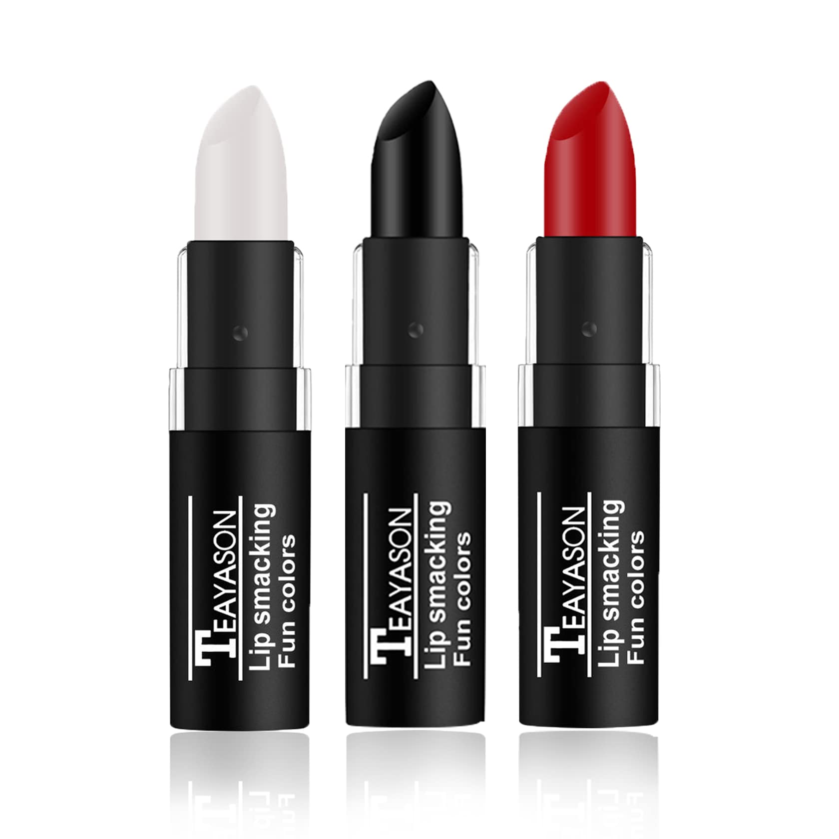 CAHIUYOA 3PCS Clown Makeup Cream Black White Red Eye Black Stick Face Body Paint Stick,Professional Joker Zombie Vampire Skeleto