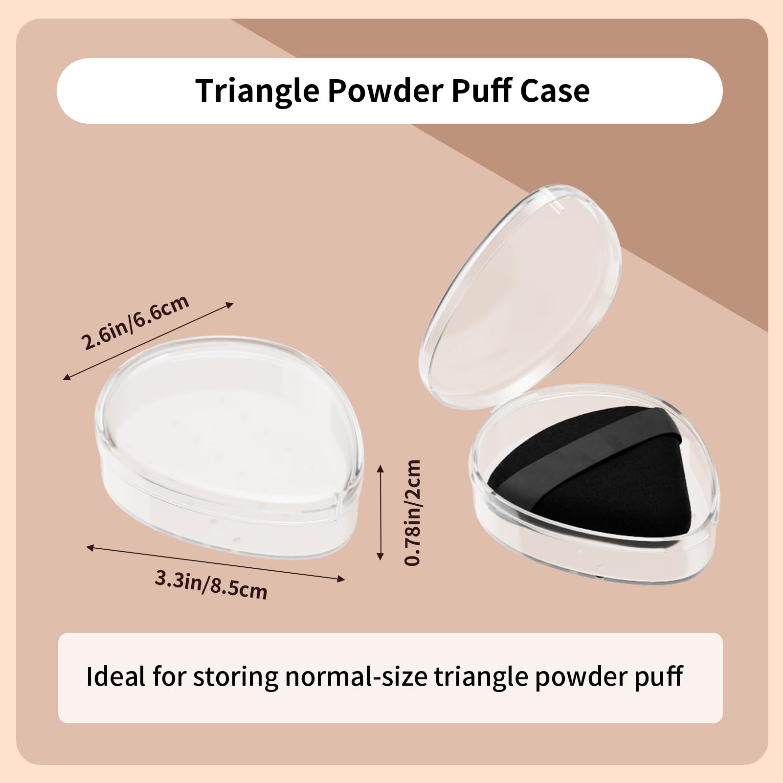 5 Pack Triangle Powder Puff Holders - Multifunctional Cosmetic Storage Case for Makeup Puffs, Beauty Blenders - No Sponge Includ