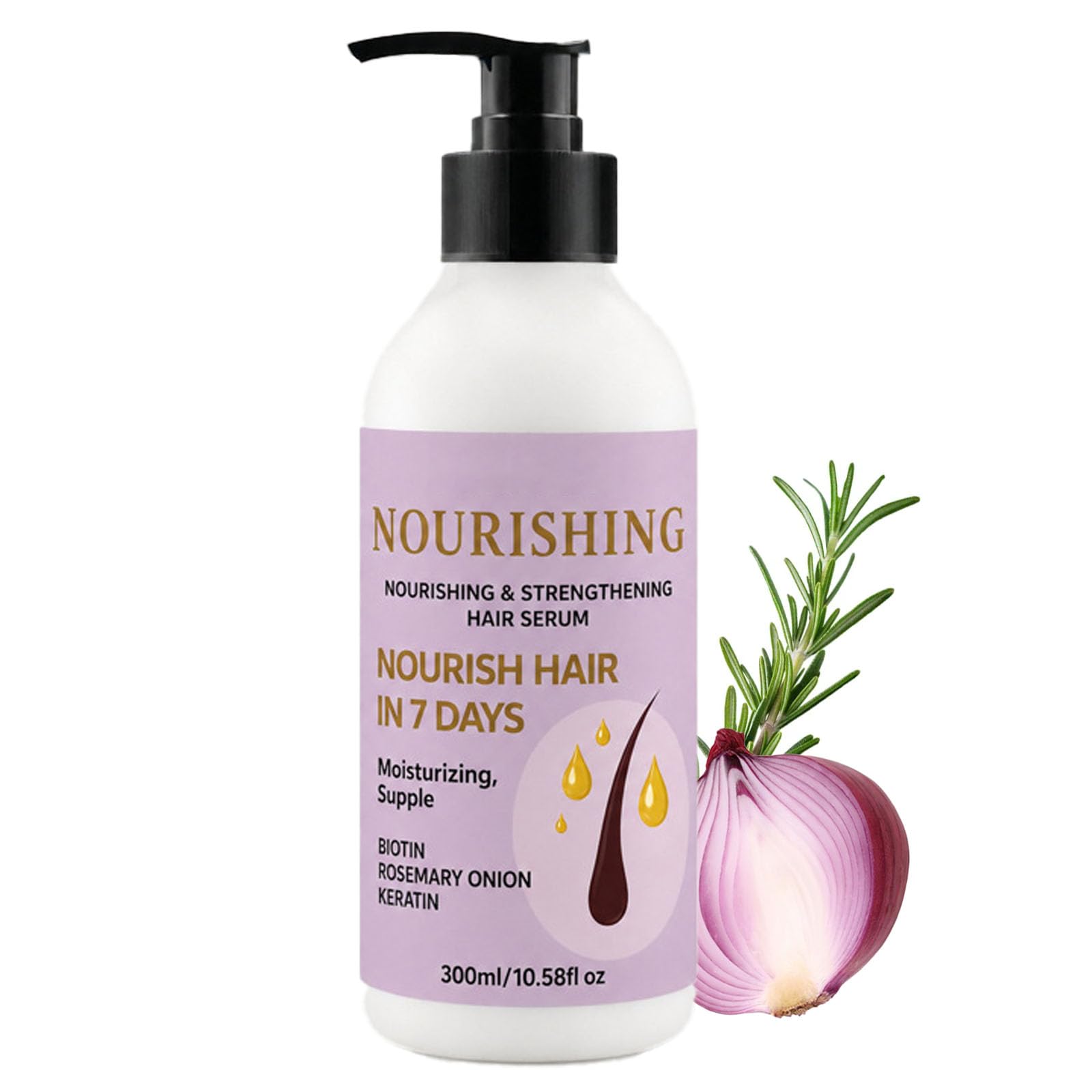Onion Strengthening Hair Serum for Nourishing Moisturizing 10.58FL OZ