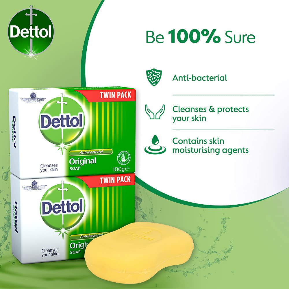 Dettol Anti Bacterial Original Soap 100G Twin Pack Dermatologically Tested