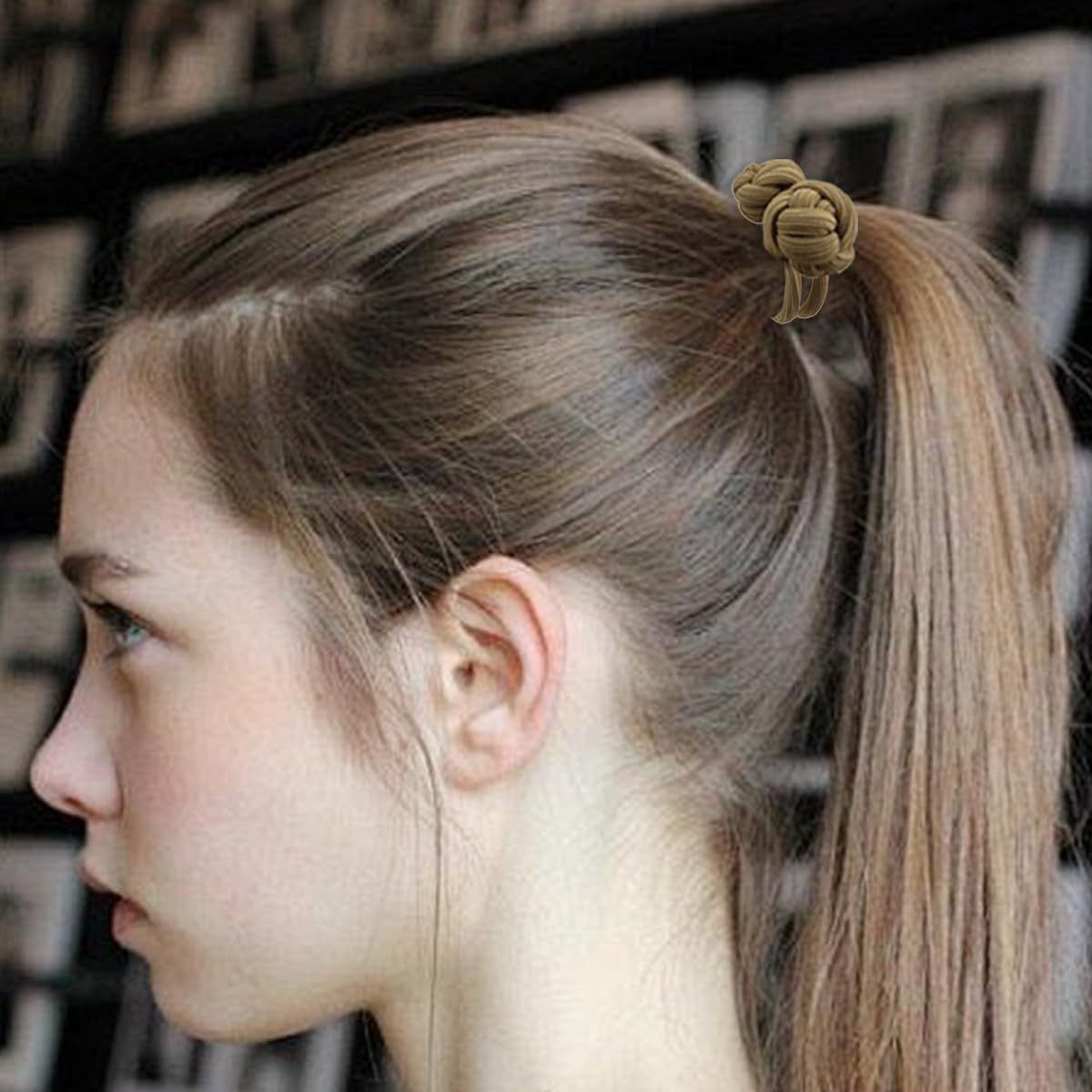 8 PACK Chinese Knot Scrunchies for Women Girls Rubber Band Hair Ball High Elastic Thick Hair Ties for Thick and Thin Hair
