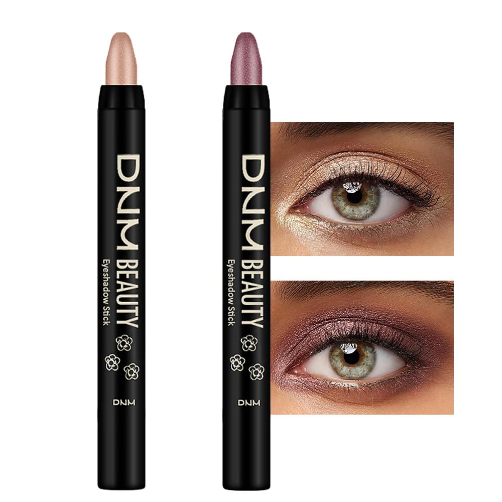 Kaely 2Pcs Cream Eyeshadow Sticks Set For Eyes Waterproof,Sand Shimmer & Orchid Shimmer Matte Eye Shadow Stick Pencil Pen Bulk S