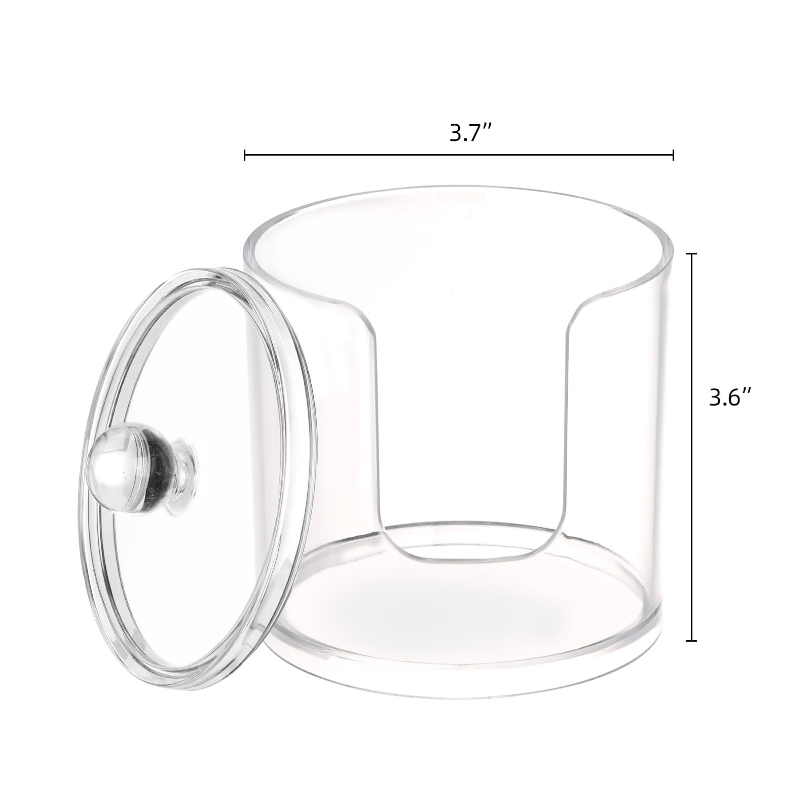 Tbestmax Plastic Cotton Round Holder and Dispenser, Clear Cotton Pads Storage Bathroom Canister Vanity Makeup Organizer