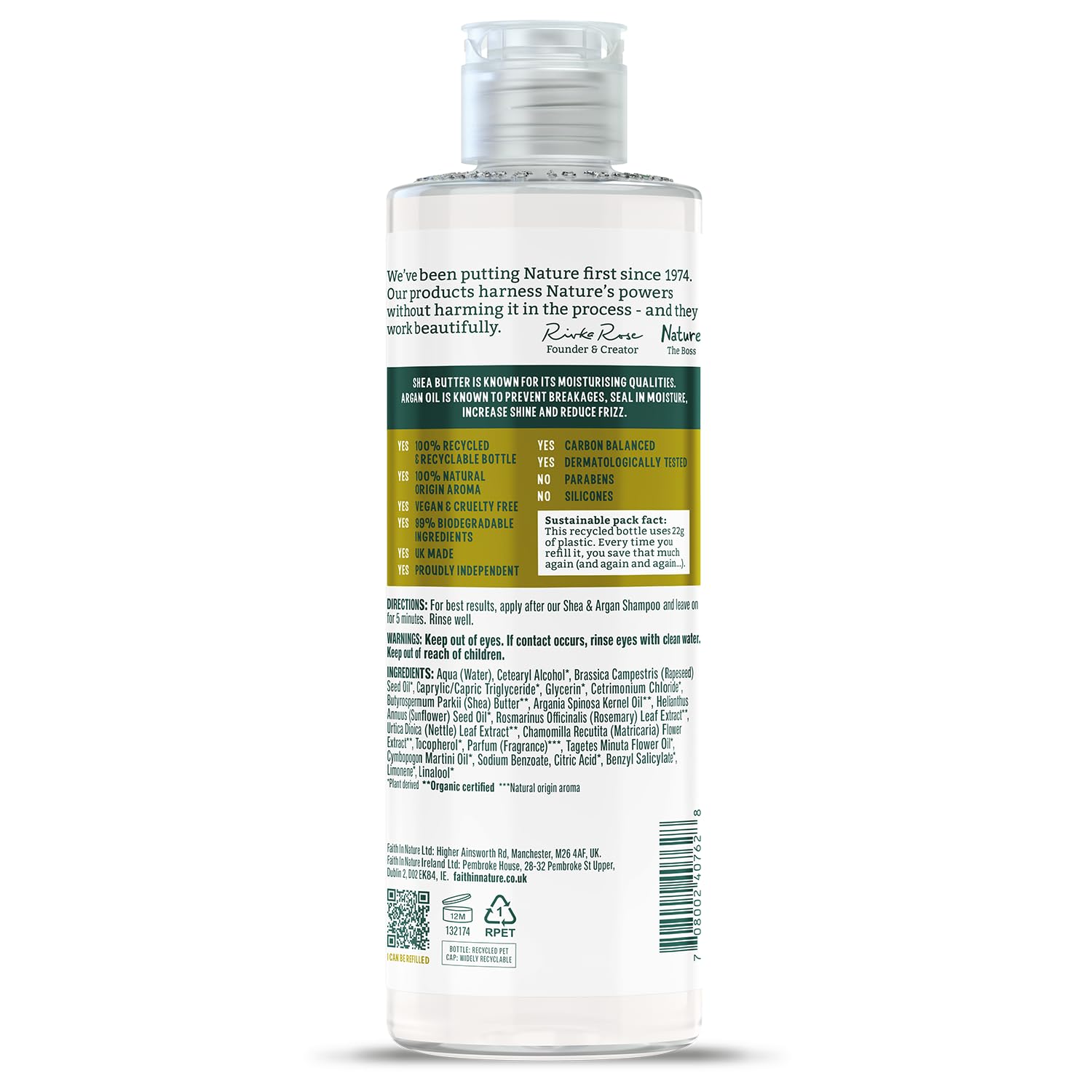 Faith in Nature Natural Shea & Argan Conditioner, Nourishing, Vegan & Cruelty Free, Parabens and SLS Free, for Normal to Dry Hai