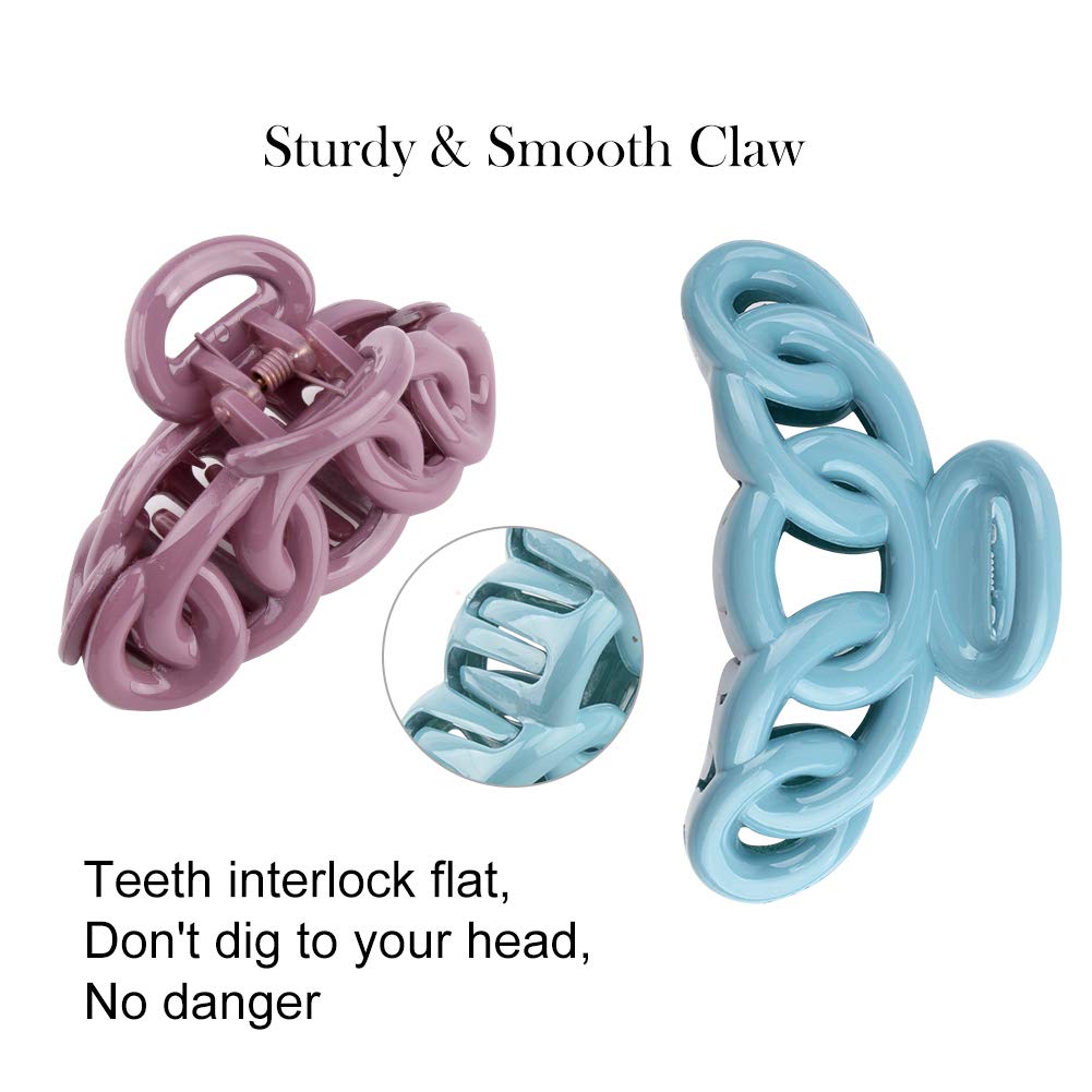 Canitor Hair Clips Set: 8Pcs Banana Claw Clips For Thin Hair, Non-Slip Vines Twining French Design Barrettes