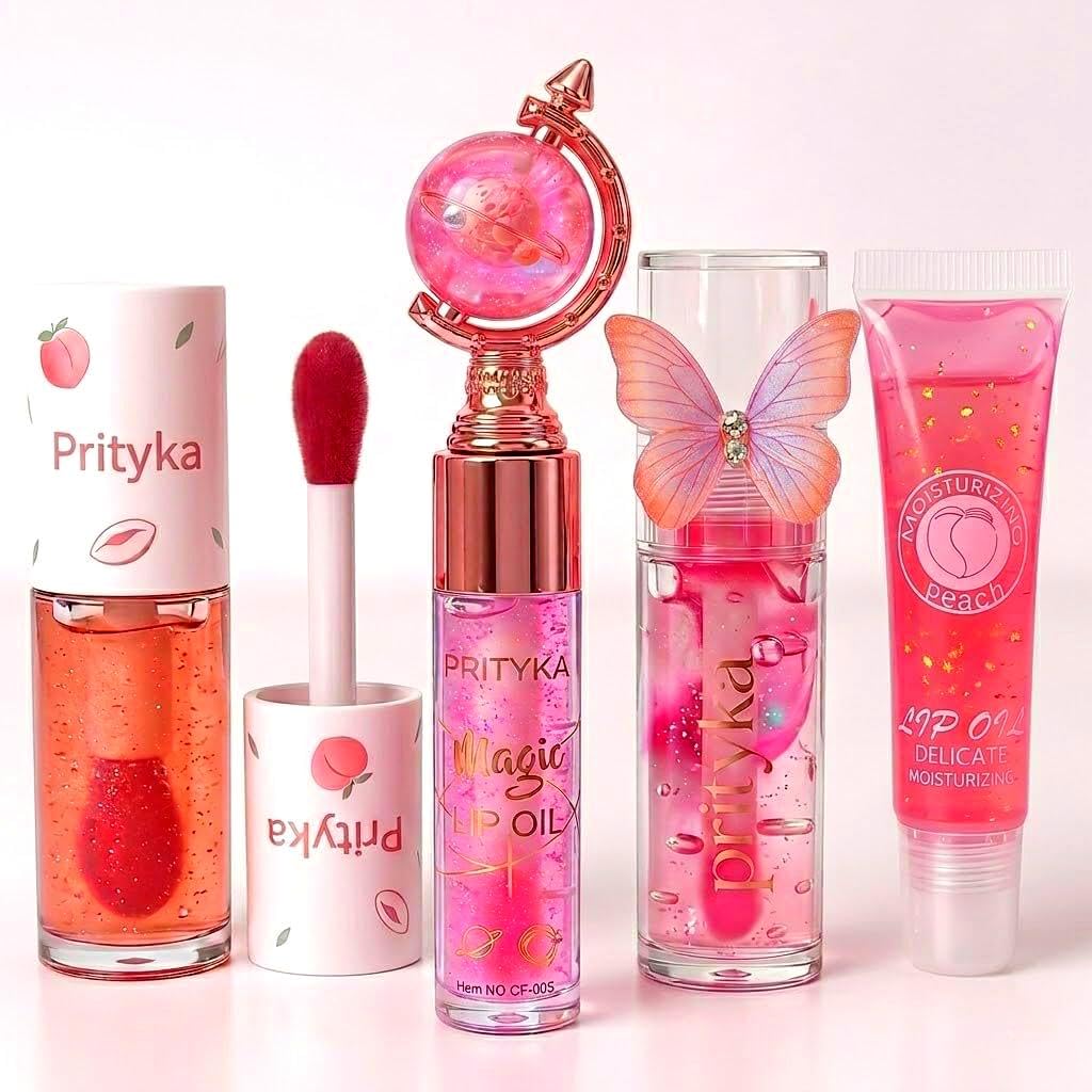 Viral Korean Kawaii Cute Trendy Lipgloss Combo For Girls  Butterfly Design Tube Lipgloss Longlasting & Moisturizing Glob Lip Ba