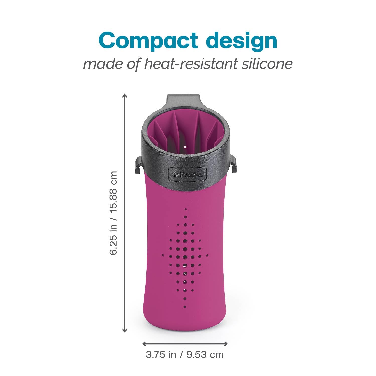 Polder Silicone Cover for Flat Iron, Curling Iron, Hair Straightener - Portable Organizer for Styling Tools, Travel or Home Use,