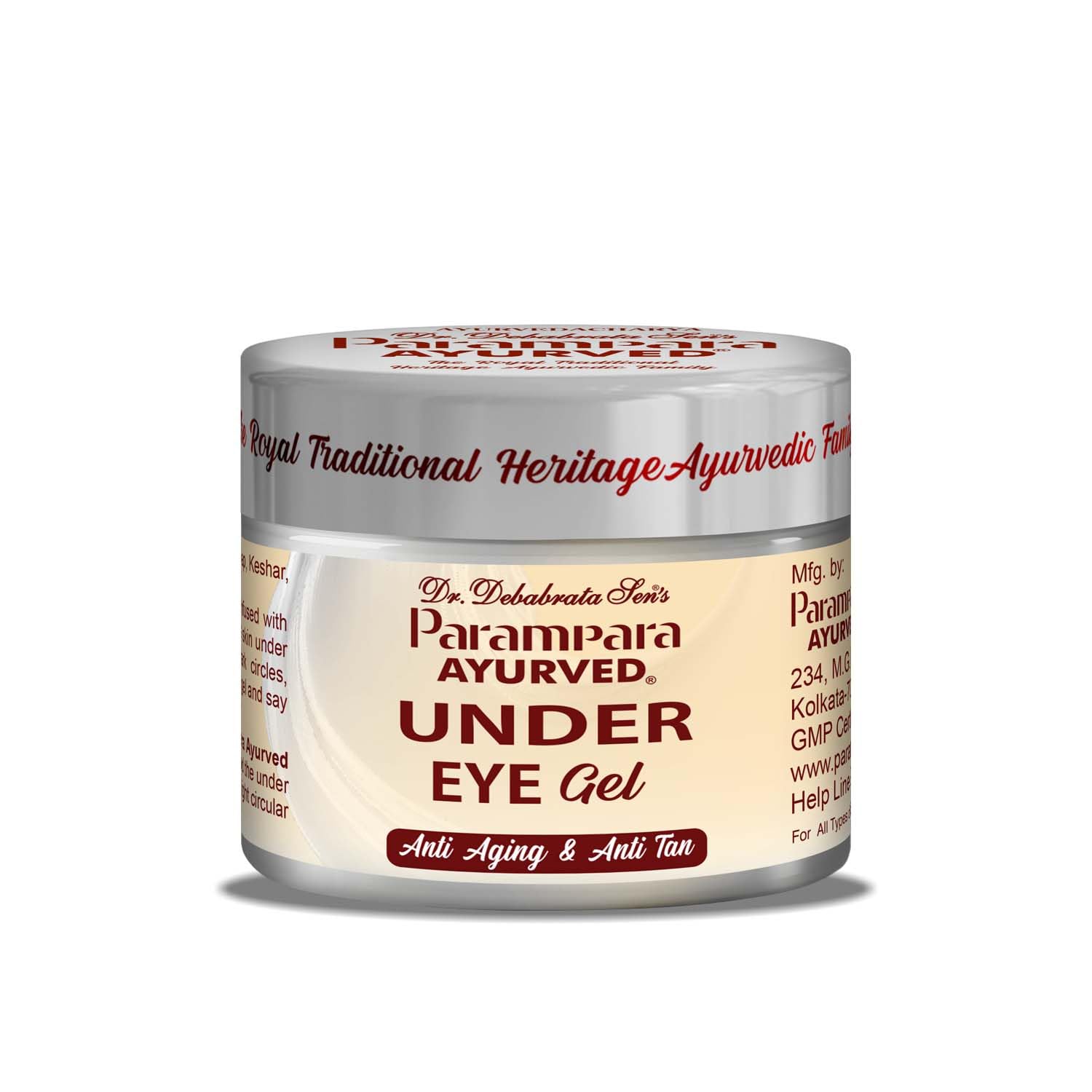 Parampara Ayurved Under Eye Gel | Ayurvedic Formula For Dark Circles, Puffiness & Fine Lines | AntiAging & Anti Tan Eye Care | 