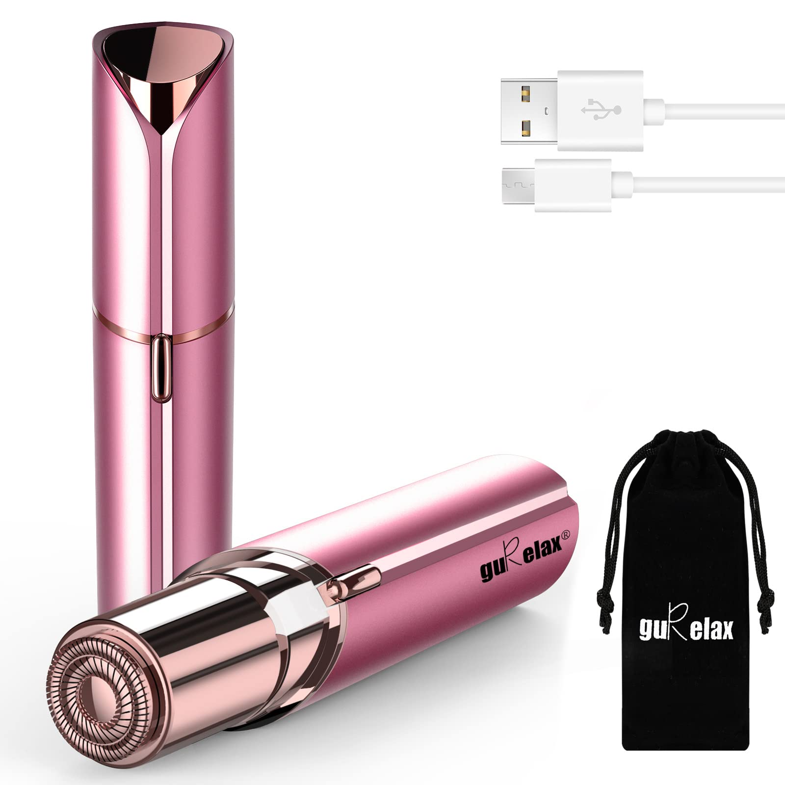 gurelax Facial Hair Removal for Women, Flawless Facial Hair Remover, Electric Face Shaver, Painless Hair Removal Device for Lip,