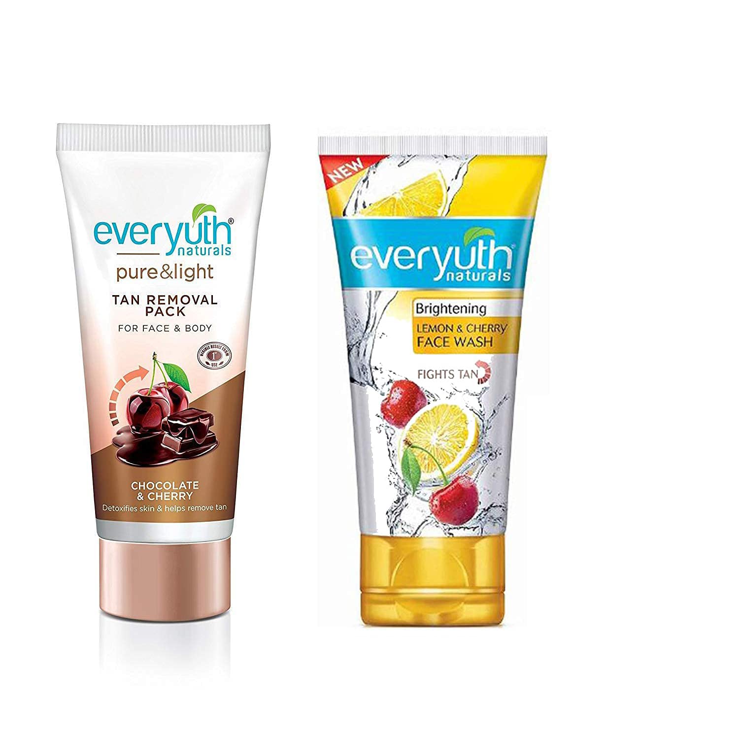 Everyuth Choccolate&Cherry Face Pack 50Gm And Lemon & Cherry, Face Wash 50Gm, , 50Gm, Combo Pack