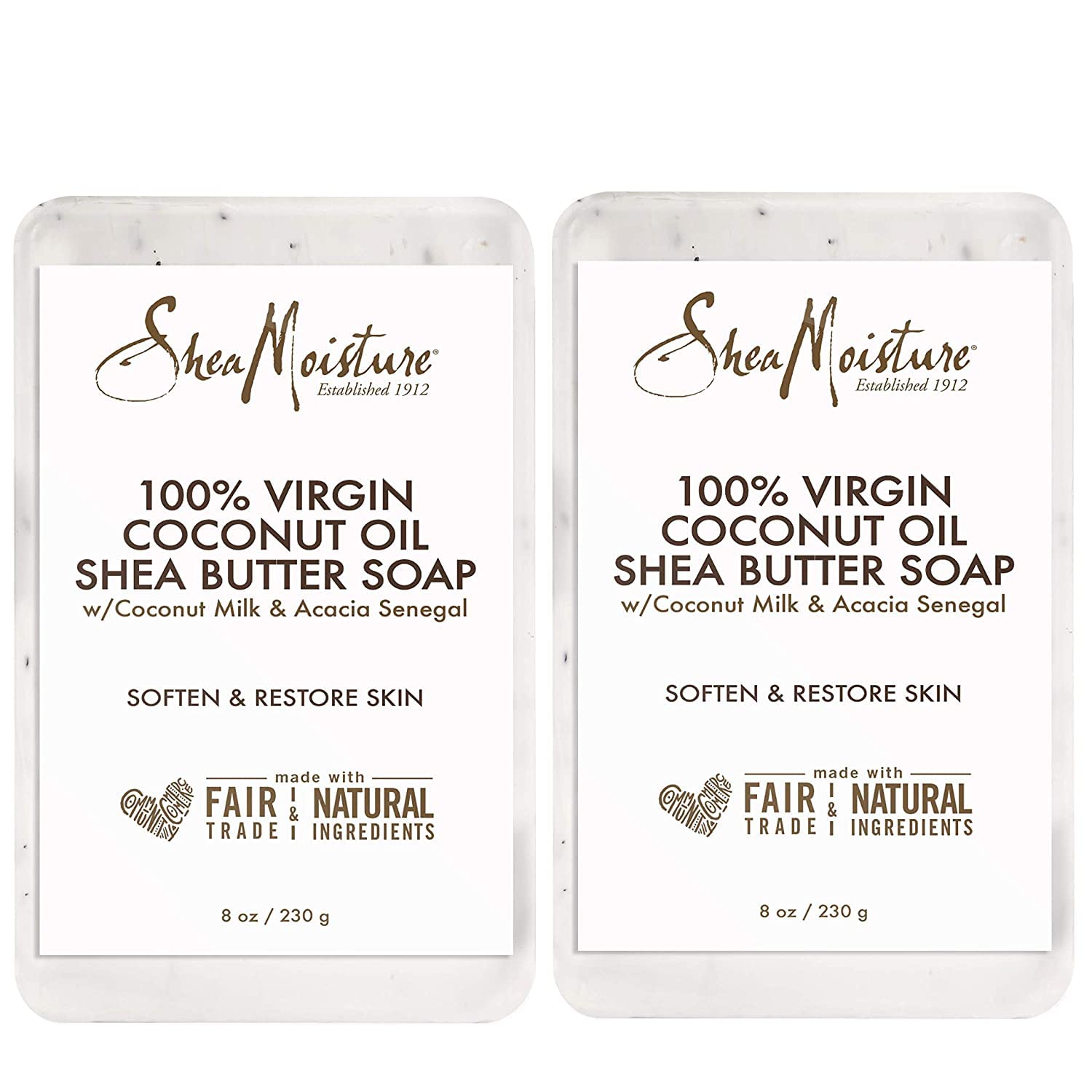 Shea Moisture 100% Virgin Coconut Oil Shea Butter Soap, 8 Ounce (Pack Of 2)