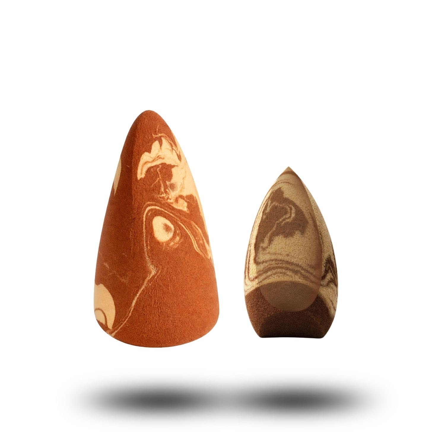 Lakyou Beauty Marble Air Blend Makeup Sponge Combo Set Of 2  Soft, Washable & Flawless Blending [Caramel & Mocha]