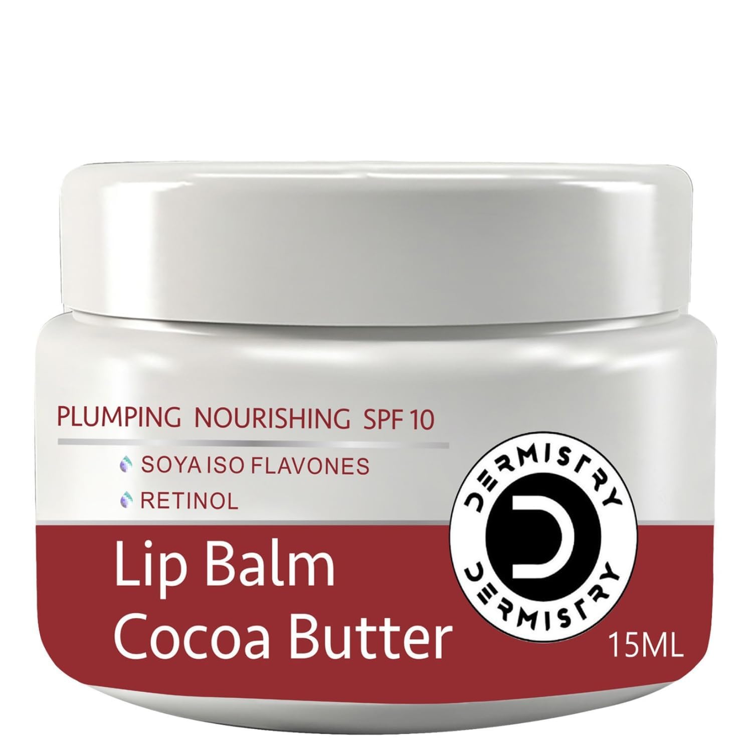 Dermistry Spf 10 Plumping Cocoa Butter Tinted Lip Balm With Retinol Coconut Oil Shea Butter For Dry Dark Pigmented Chapped Lips,