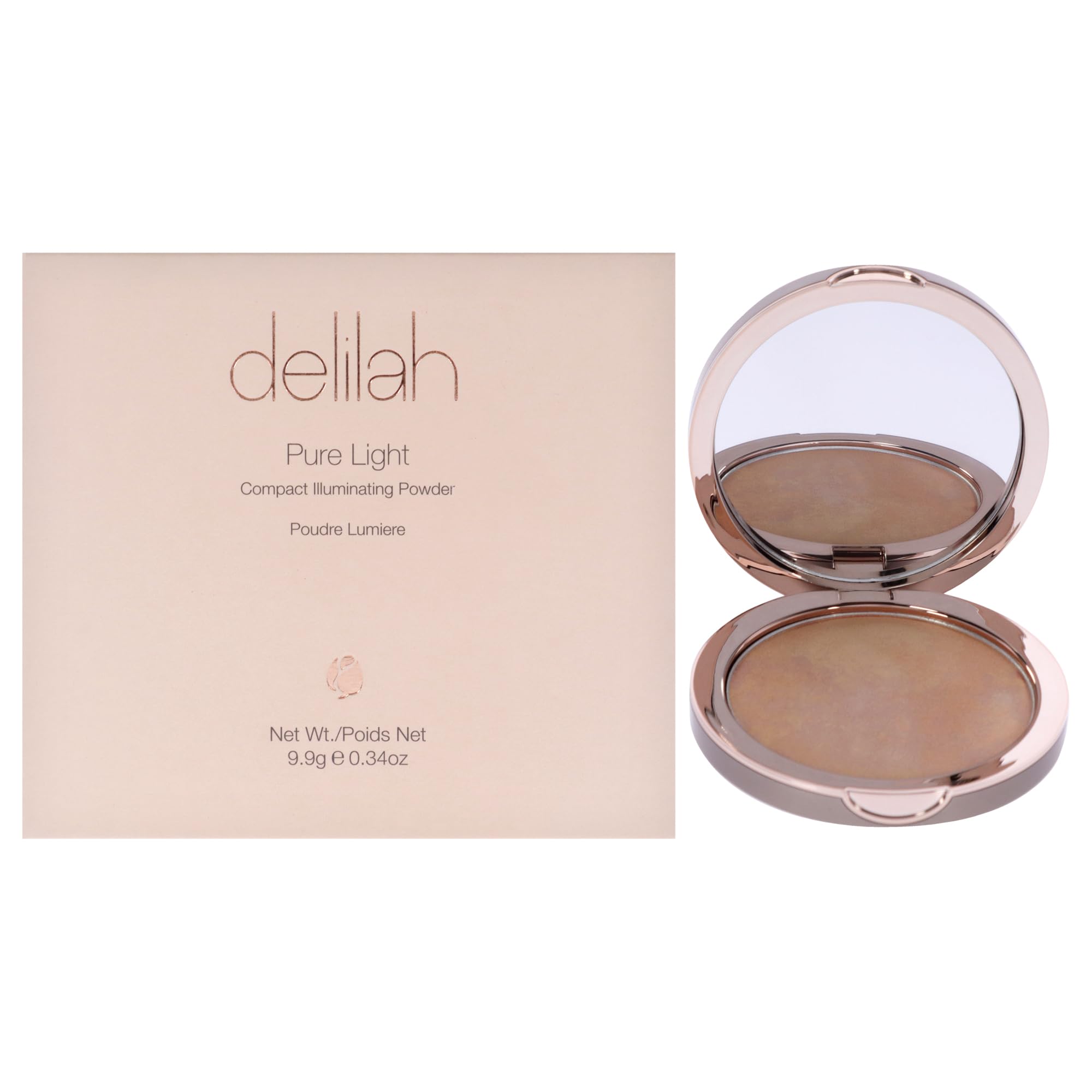 Delilah - Pure Light Compact Illuminating Powder - Aura - Lightweight, Long Lasting, Loose Setting Powder Face Makeup For Bright