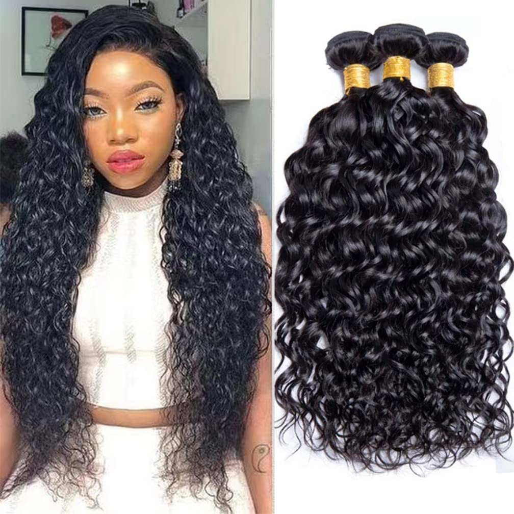 Brazilian Hair Water Wave Bundles Human Hair Bundles Water Wave Wet And Wavy Human Hair 3 Bundles For Black Women Curly Wave Hum