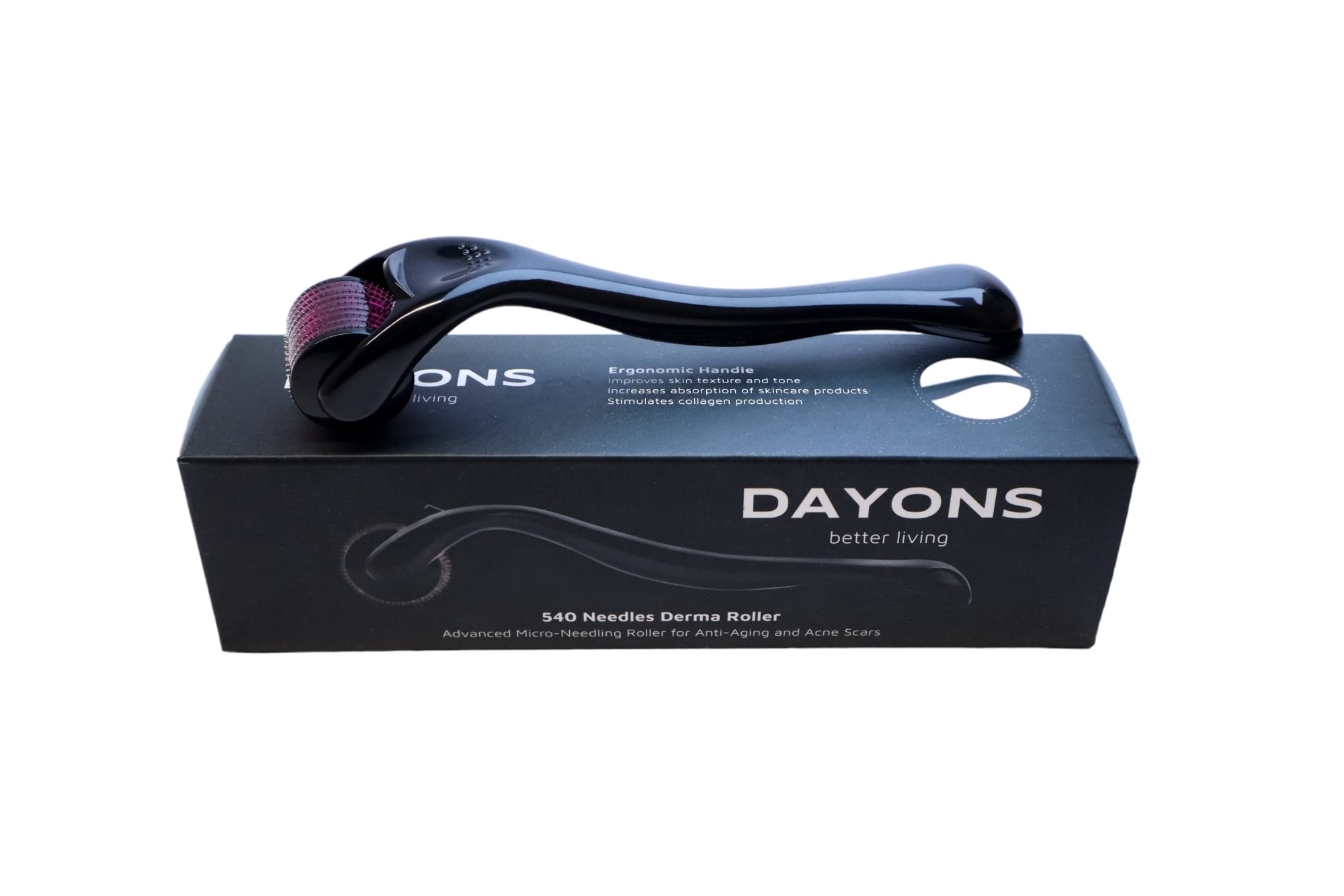 Dayons 1.0Mm Derma Roller For Face, Beard & Hair Growth - Micro-Needle Roller For Skin Care, Acne Scar Removal, Wrinkles & Stret
