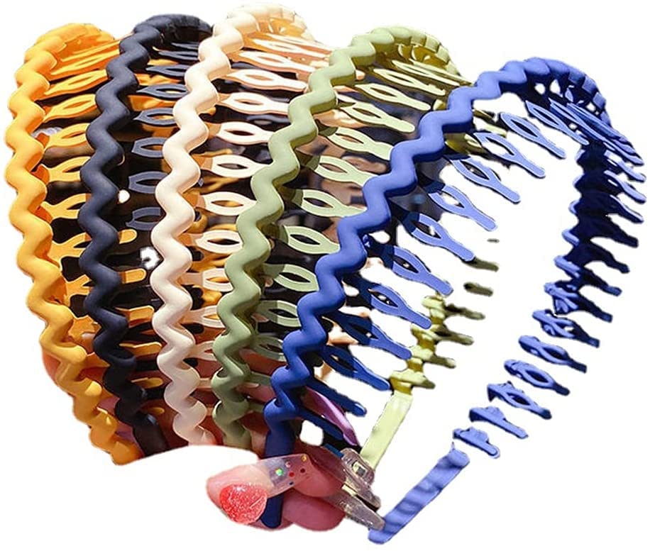 Shidara Non Slip Teeth Headband Candy Color Plastic Girls Headbands For Kids Fashion Girl Hair Accessories | Multi | 6 Pieces