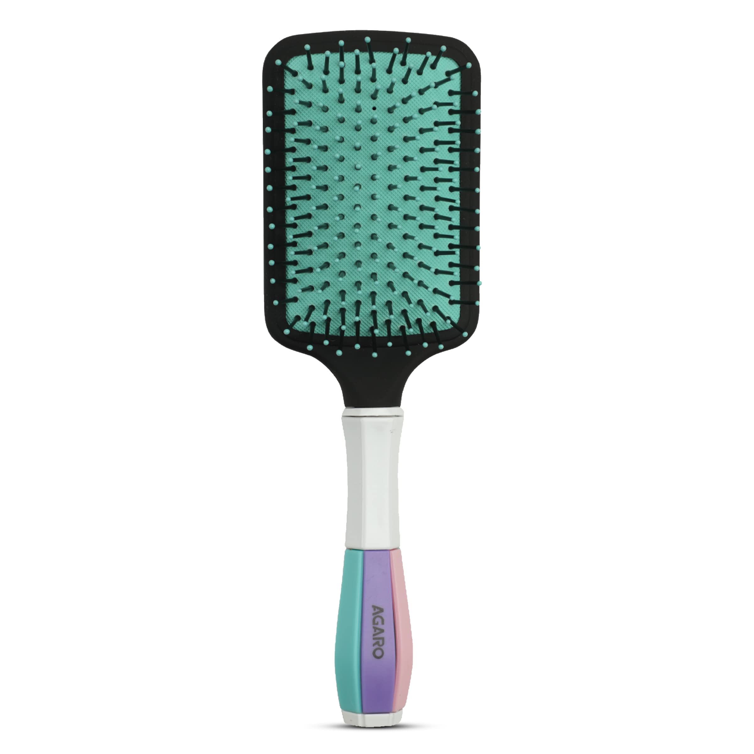 Agaro Classic Paddle Hair Brush With Strong & Flexible Nylon Bristles Having AntiStatic Ball Tips, For Grooming, Straightening,