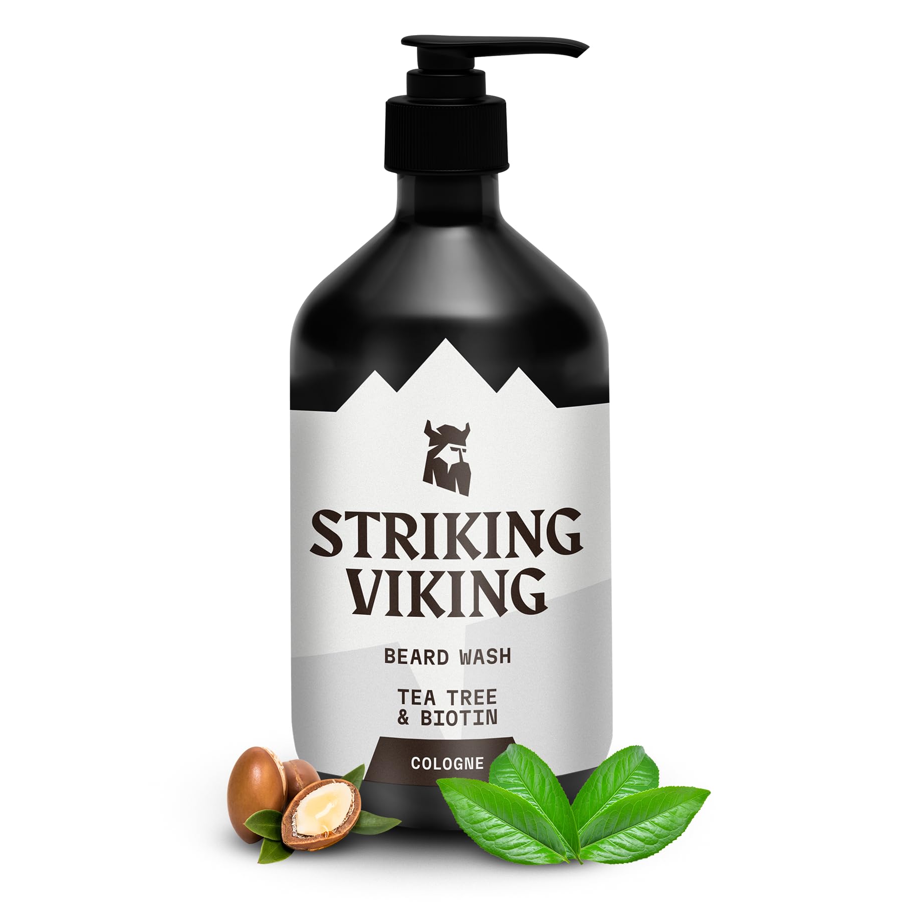 Striking Viking Beard Wash - 17 oz, Natural Tea Tree & Biotin - Cologne Scent Beard Shampoo Paraben & Sulfate Free For Men - Dee
