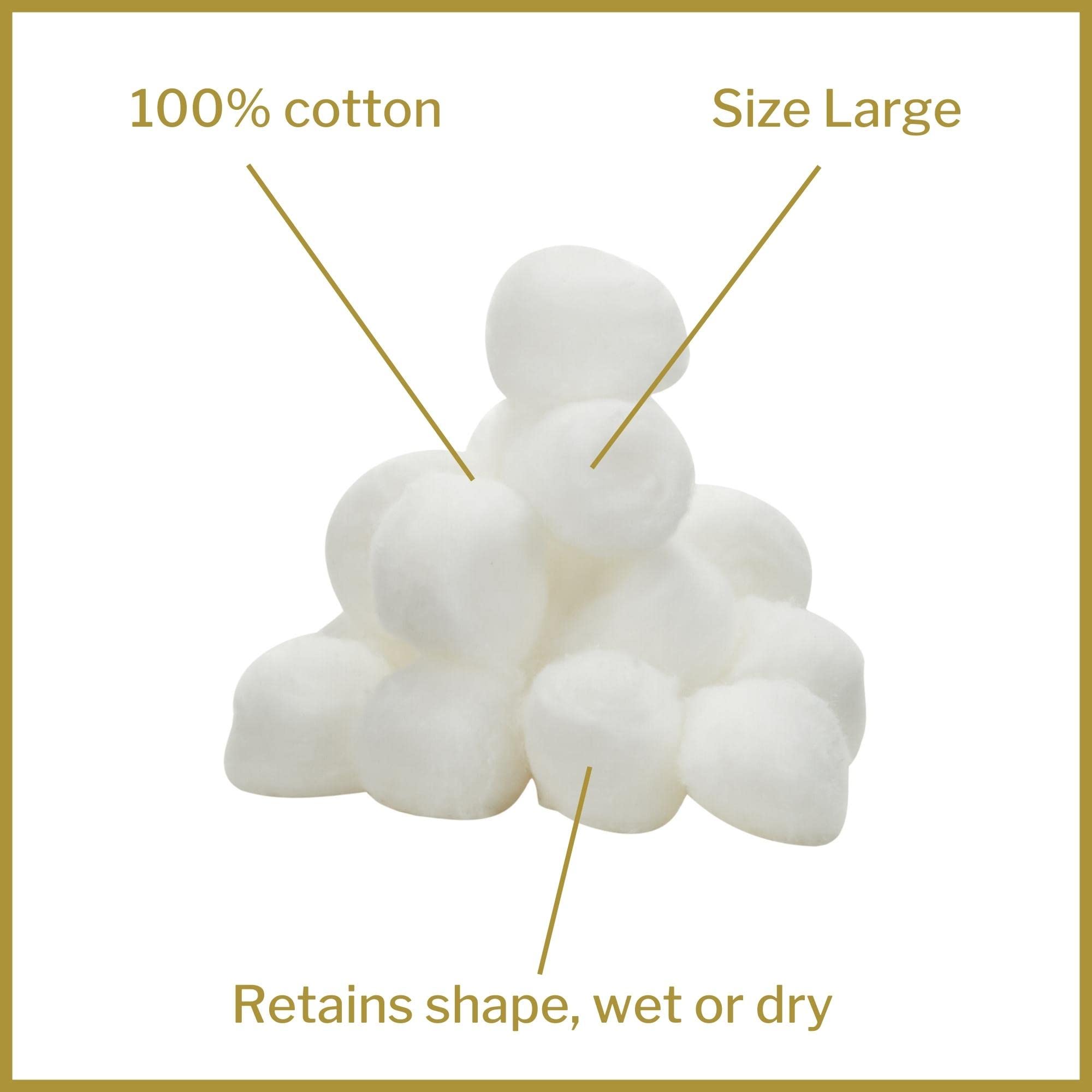 McKesson Cotton Balls, Non-Sterile, Maximum Absorbency, Large, 1000 Count, 2 Packs, 2000 Total