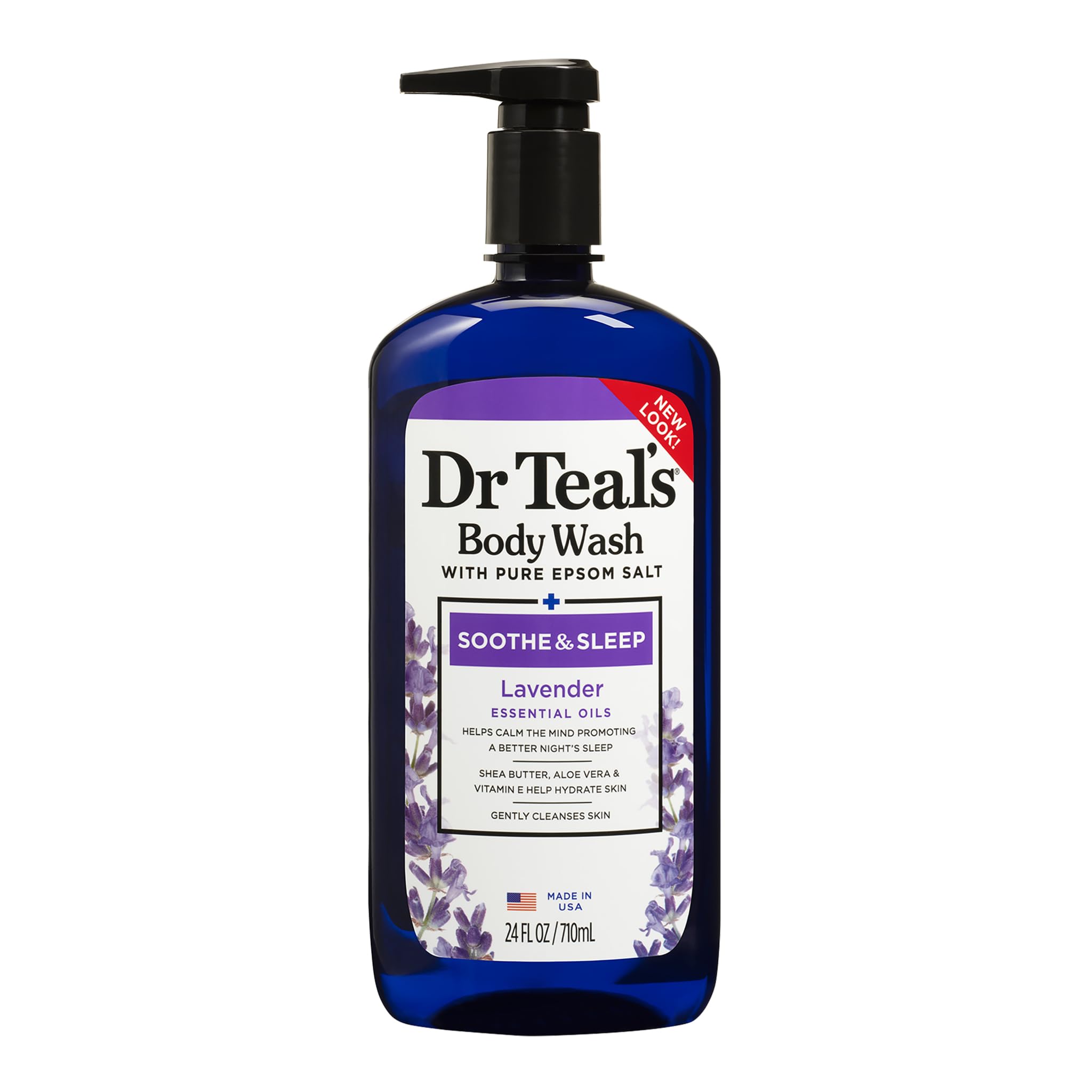 Dr Teal's Pure Epsom Salt Body Wash Soother & Moisturize With Lavender 24 Ounce
