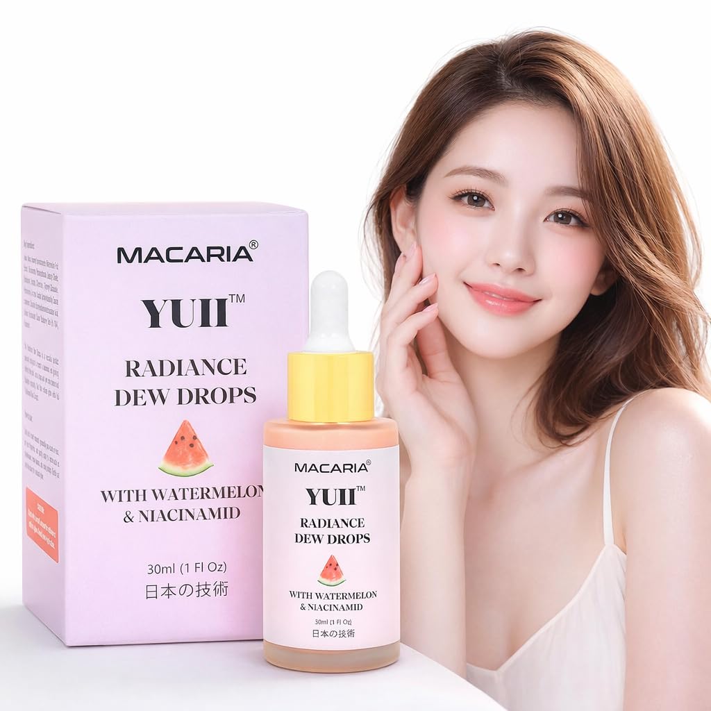 YUII Dew Drops Glow Watermelon Niacinamide Moisturizing Face Serum, Hydrating Facial Serum With Hyaluronic Acid,Glycerin and Vit