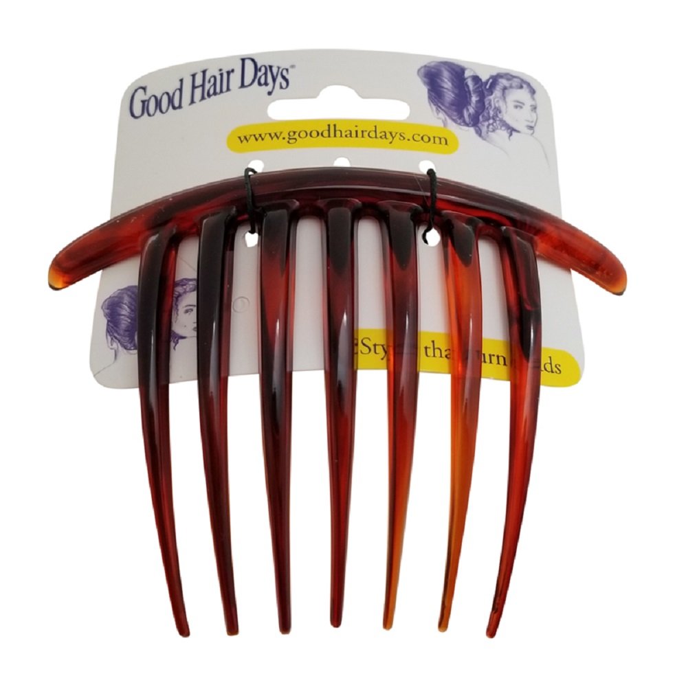 Good Hair Days French Twist Comb - 7-Tooth Curved Styling Comb for Elegant Updos, Bridal Jewelry & Hair Pin Accessories in Daily