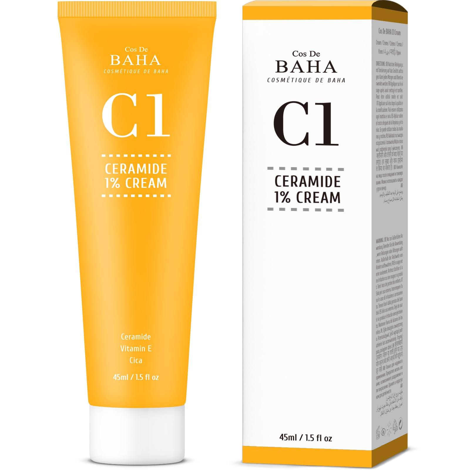 Cos De BAHA C1 Ceramide + Niacinamide Serum - Skin Nourishment, Hydration & Vitality, 1.5 Fl Oz (45ml)