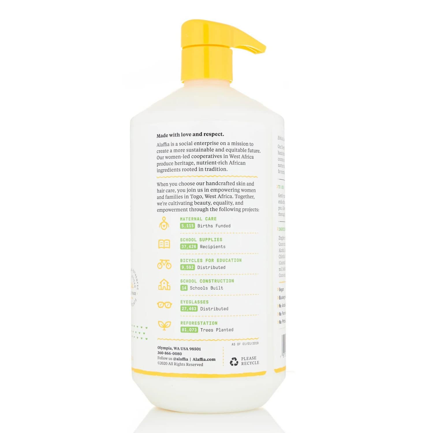 Alaffia EveryDay Coconut Conditioner, Ultra Hydrating Conditioner for Normal to Dry Hair. Made with Fair Trade Coconut Oil and G